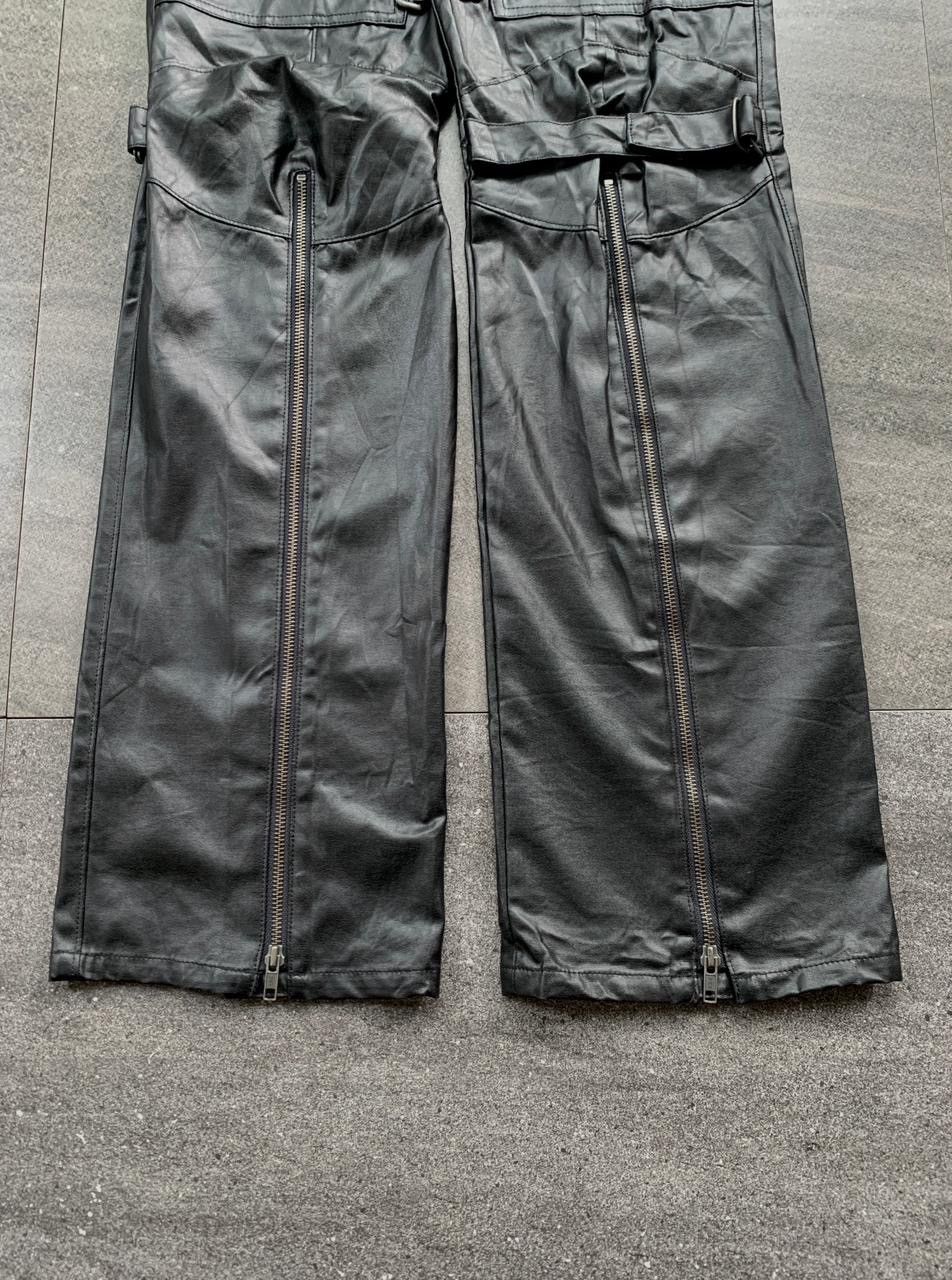 Yoshiyuki Konishi FREE TAX! Bondage Zippered Leather Flared Pants Size US 30 / EU 46 - 4 Thumbnail