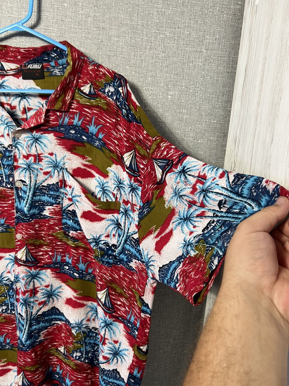 Fubu × Vintage Rare FUBU All Over Printed Hawaiian Button Shirt 100% Rayon Size US XL / EU 56 / 4 - 5 Thumbnail