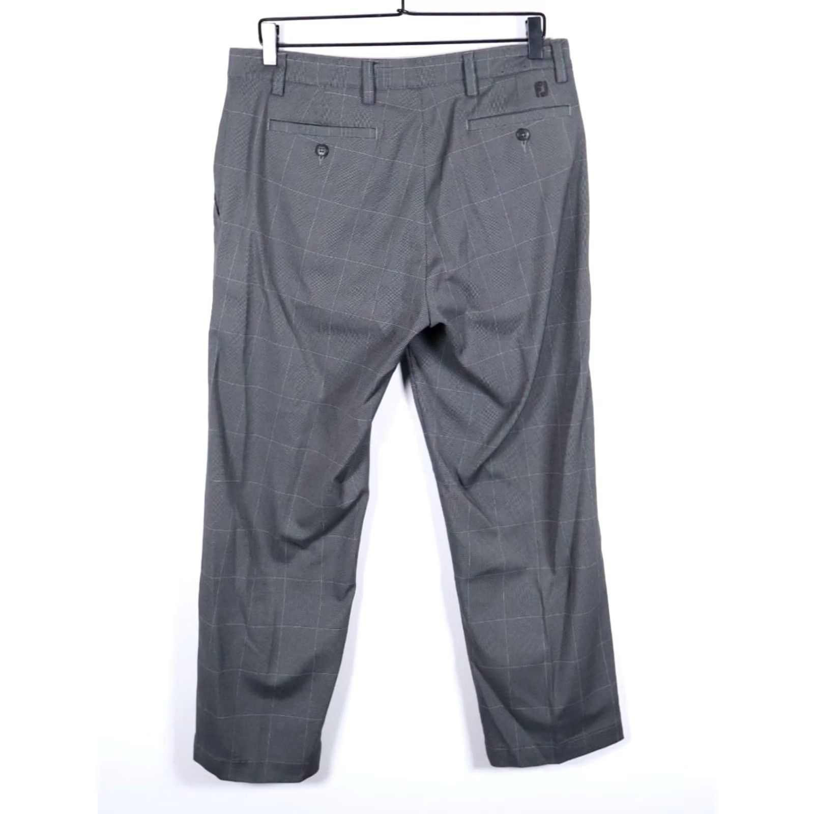 Footjoy FootJoy Pants Men's Gray Check Pattern Flat Front Golf 34 x 29 Size US 34 / EU 50 - 2 Thumbnail