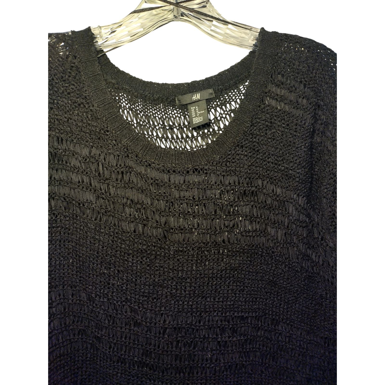 H&M H&M Sweater Lg Sleeves Sheer CrewNeck Pullover Black Sz Md Size M / US 6-8 / IT 42-44 - 7 Thumbnail