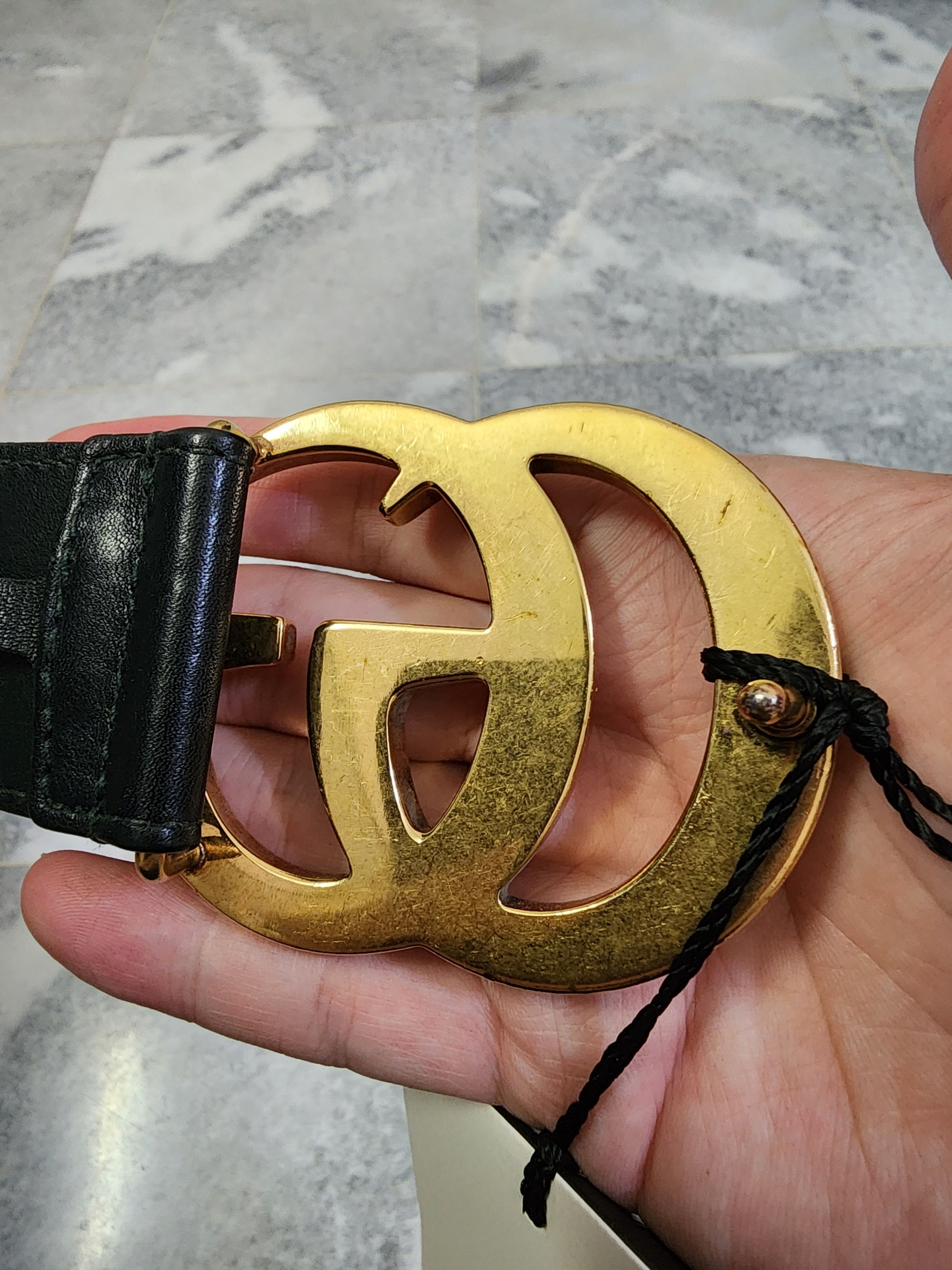 Gucci Leather GG Buckle Belt Size 34 - 3 Thumbnail