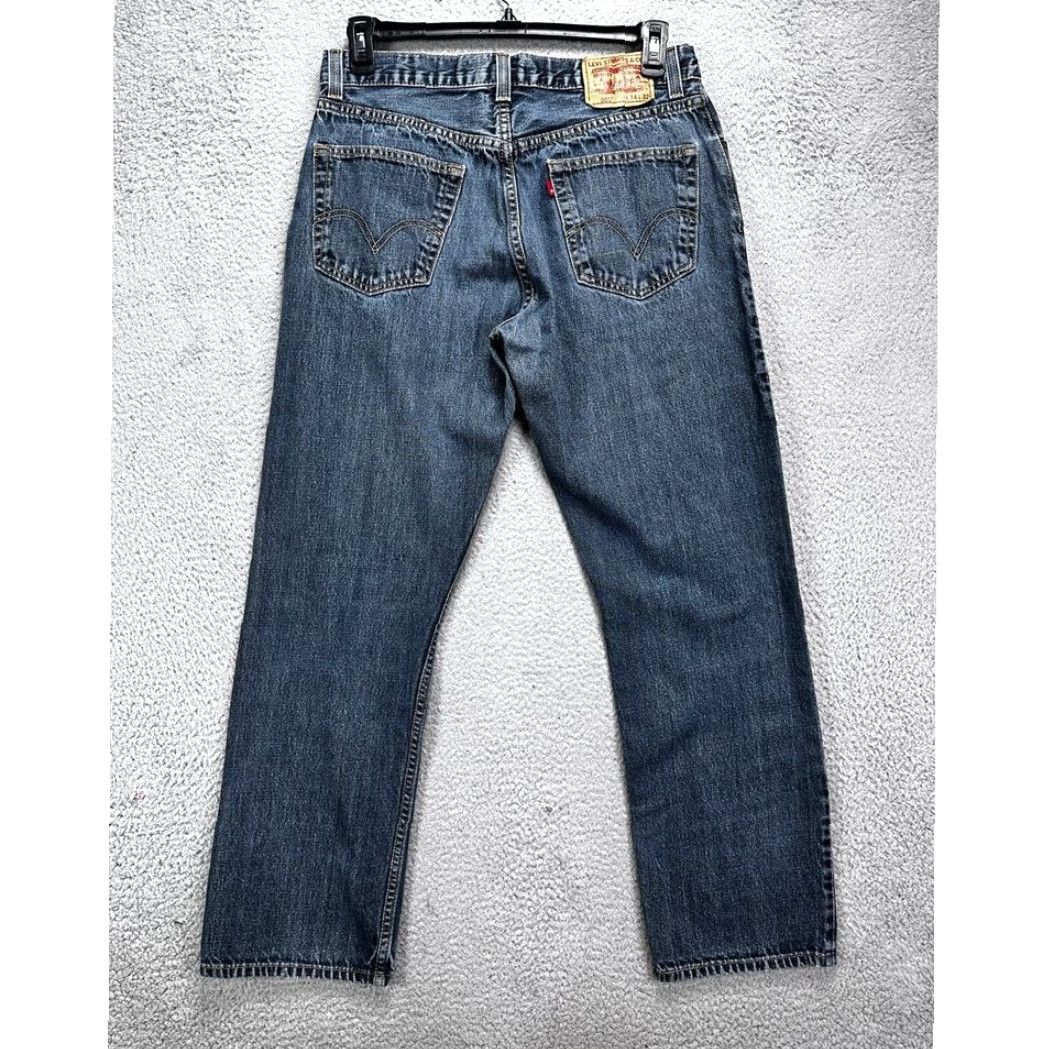 Levi's Levi's 505 Jeans Mens 34X32 Blue Distressed Regular Fit Straight Leg Denim Casual Jeans Regular 34X32 Mens Blue Distressed 505 Size US 34 / EU 50 - 2 Thumbnail