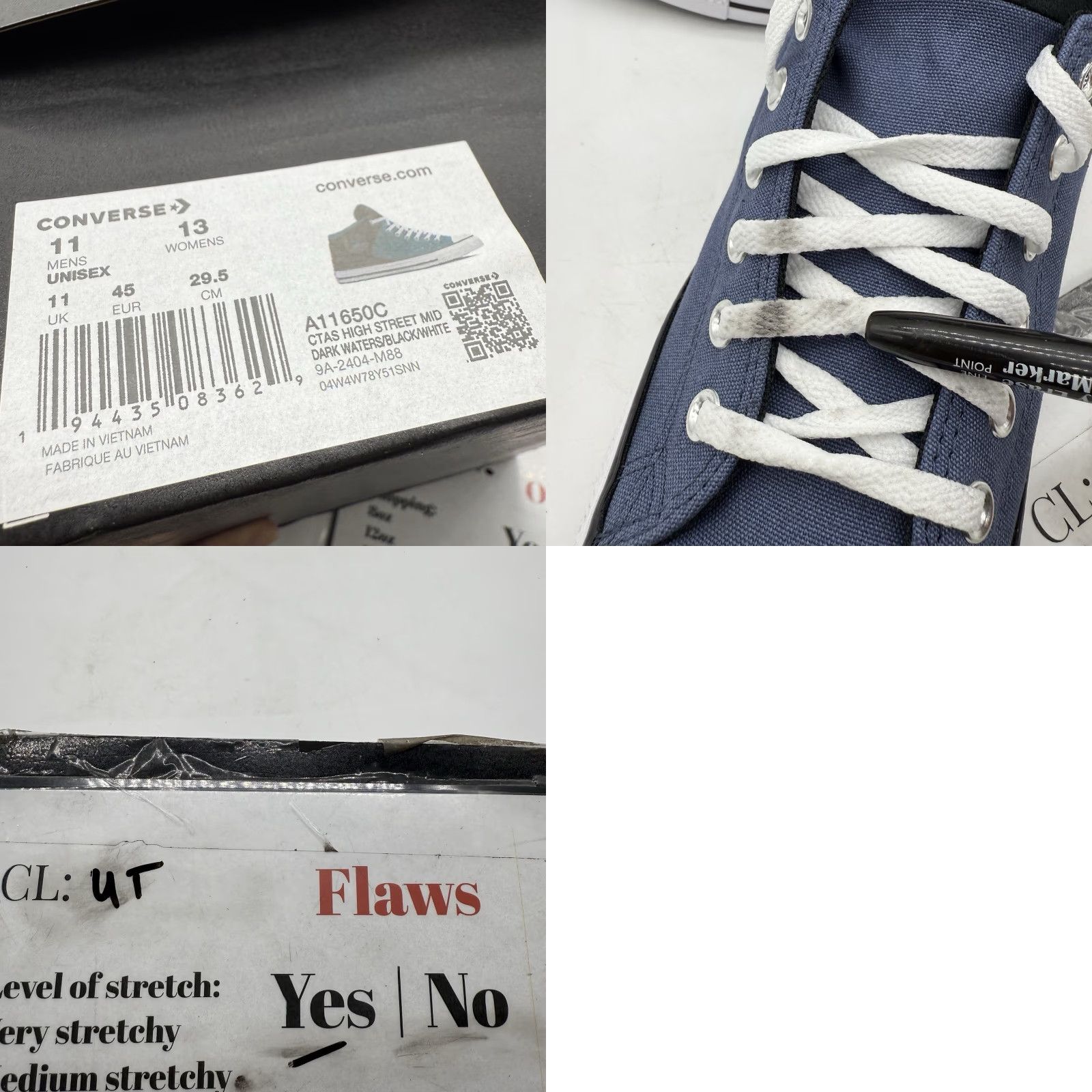 Converse Converse Chuck Taylor All Star High Street Mid Men's 11 Dark Waters Blue A11650C Street Sneaker, Stars, Canvas, 194435083643, Men's Shoes Size US 11 / EU 44 - 9 Thumbnail
