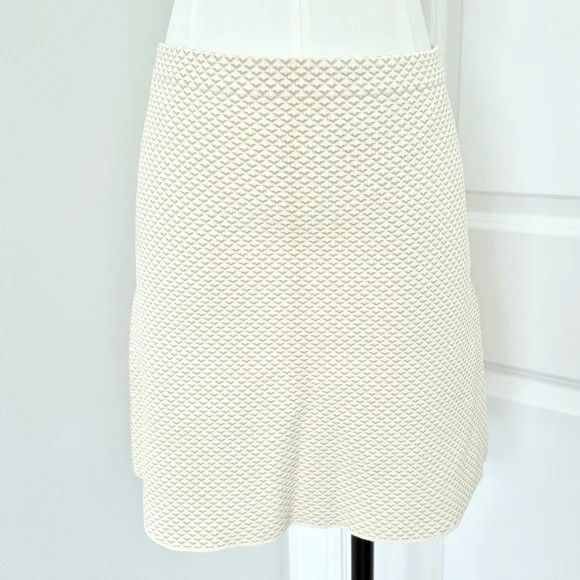 Theory Teslia Sue Ivory Mix Jaquard Knit Skirt Gift Party Spring Size 27" / US 4 / IT 40 - 9 Thumbnail