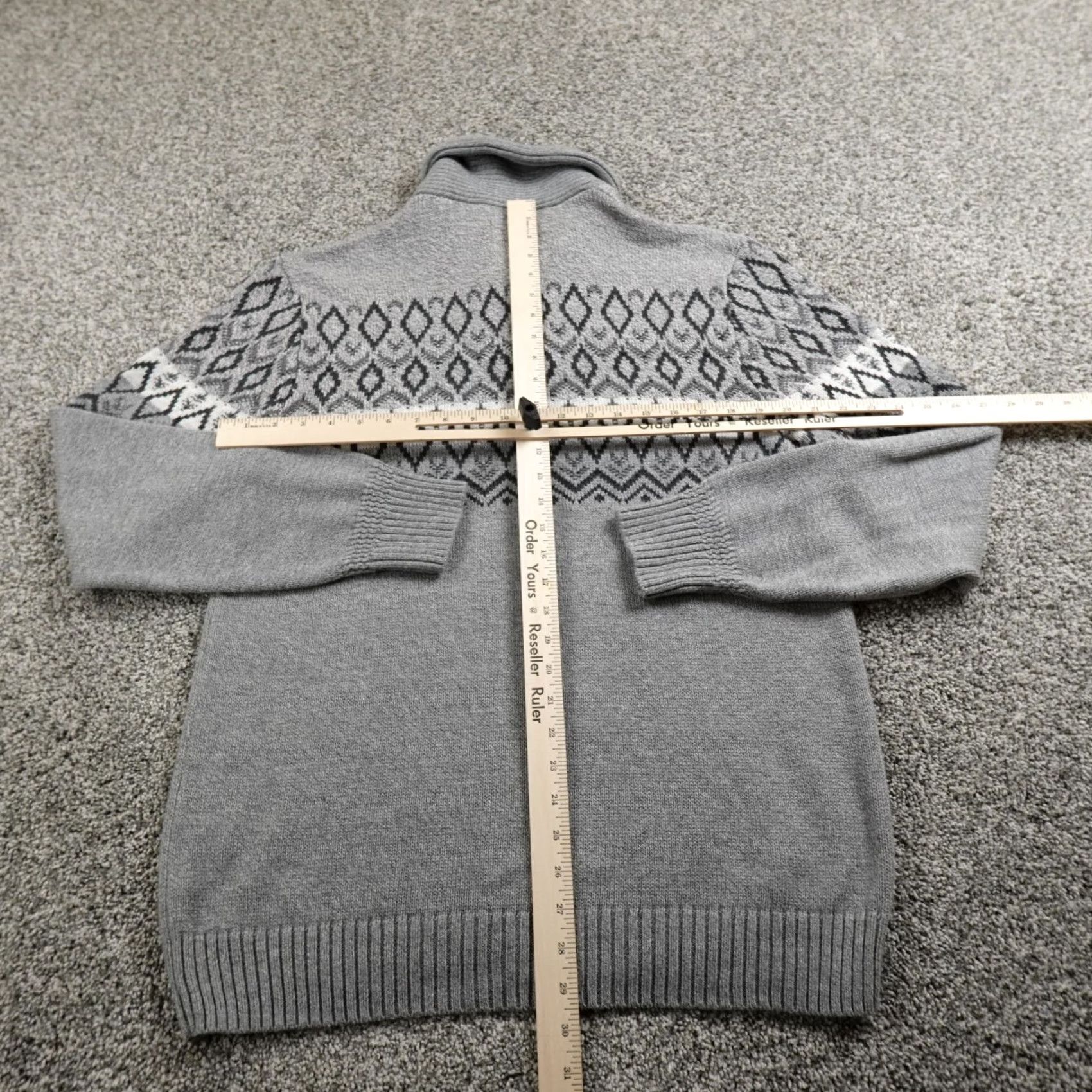 American Eagle Outfitters American Eagle Outfitters Sweater Mens L Gray Fair Isle Nordic Shawl Henley Sweatshirt Size US L / EU 52-54 / 3 - 6 Thumbnail