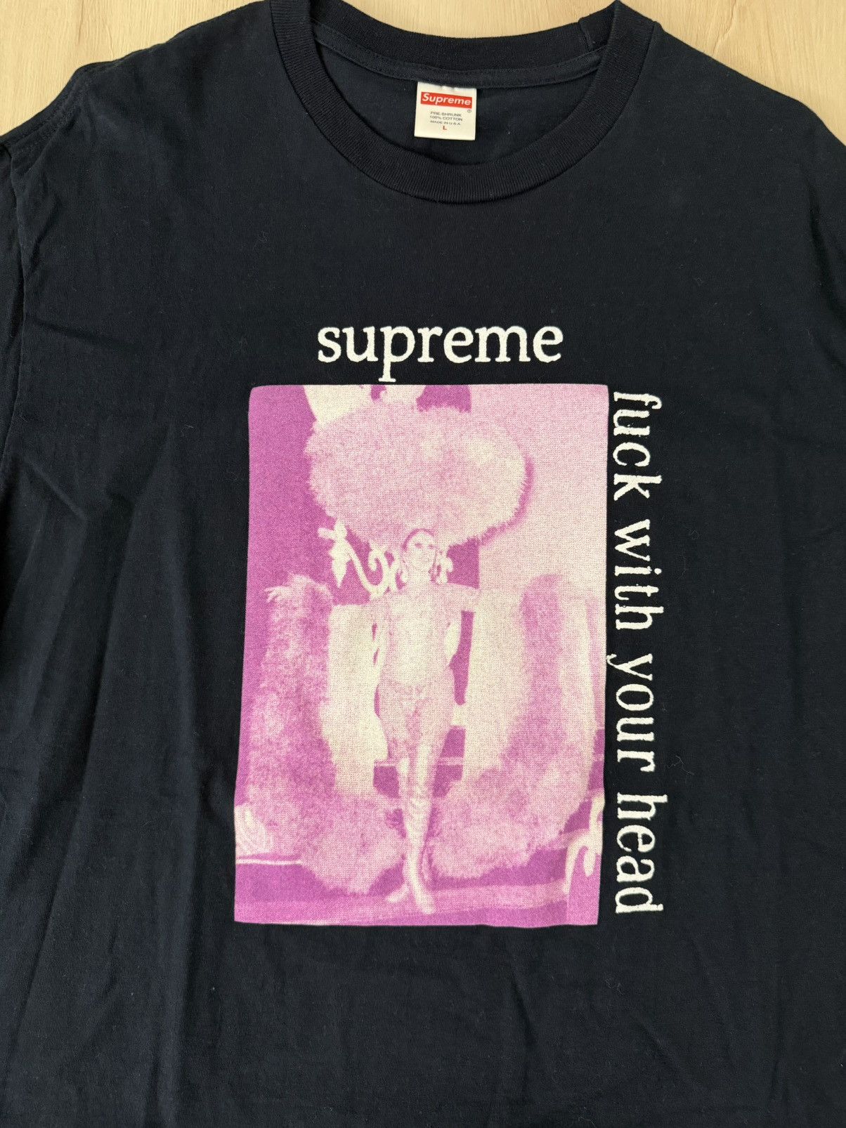 Supreme Supreme FW17 Fuck With Your Head Tee Navy Size US L / EU 52-54 / 3 - 2 Thumbnail