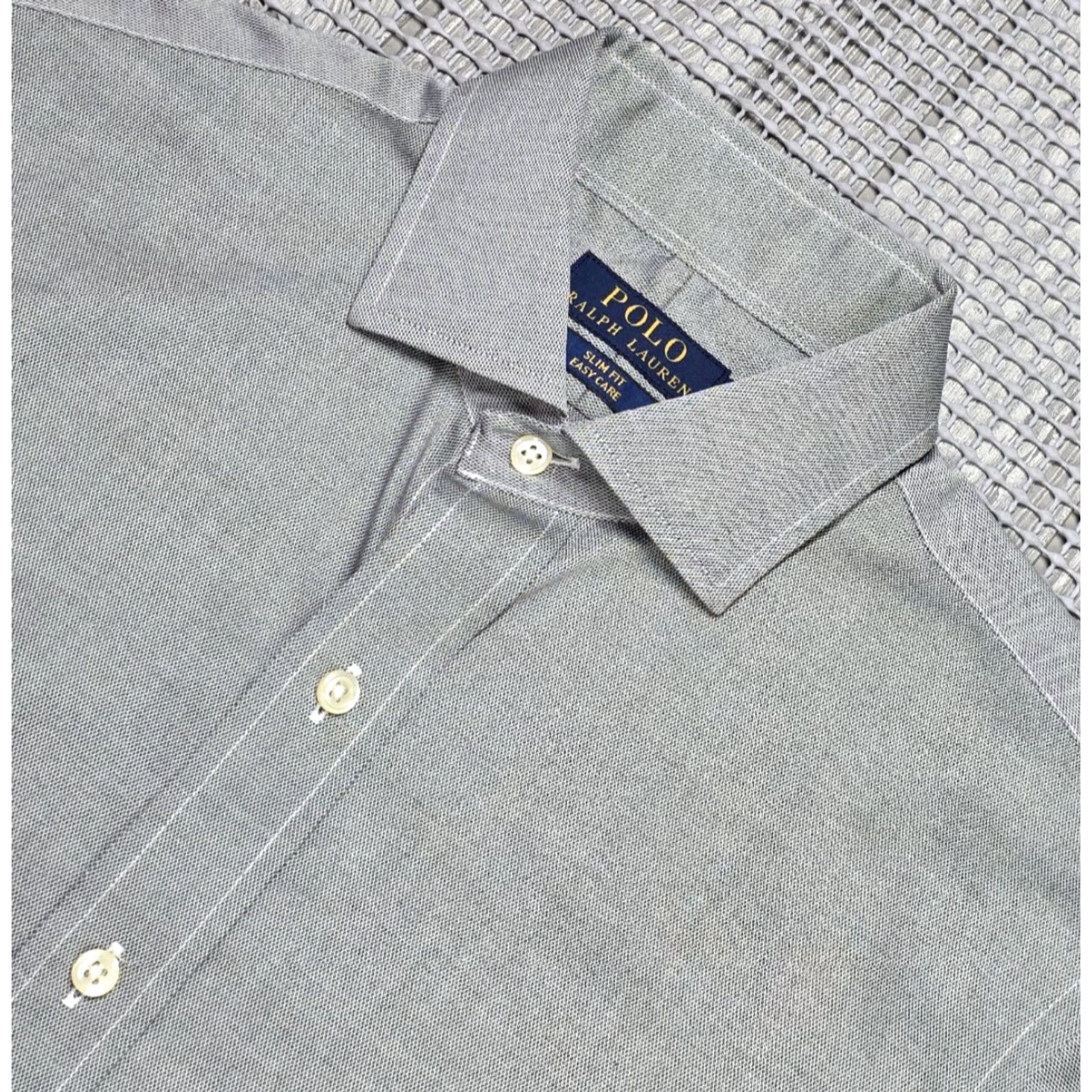 Polo Ralph Lauren VINTAGE Polo Ralph Lauren Shirt Men 15-32/33 Gray Diamond Button Up Slim Fit Easy Care Size US M / EU 48-50 / 2 - 5 Thumbnail