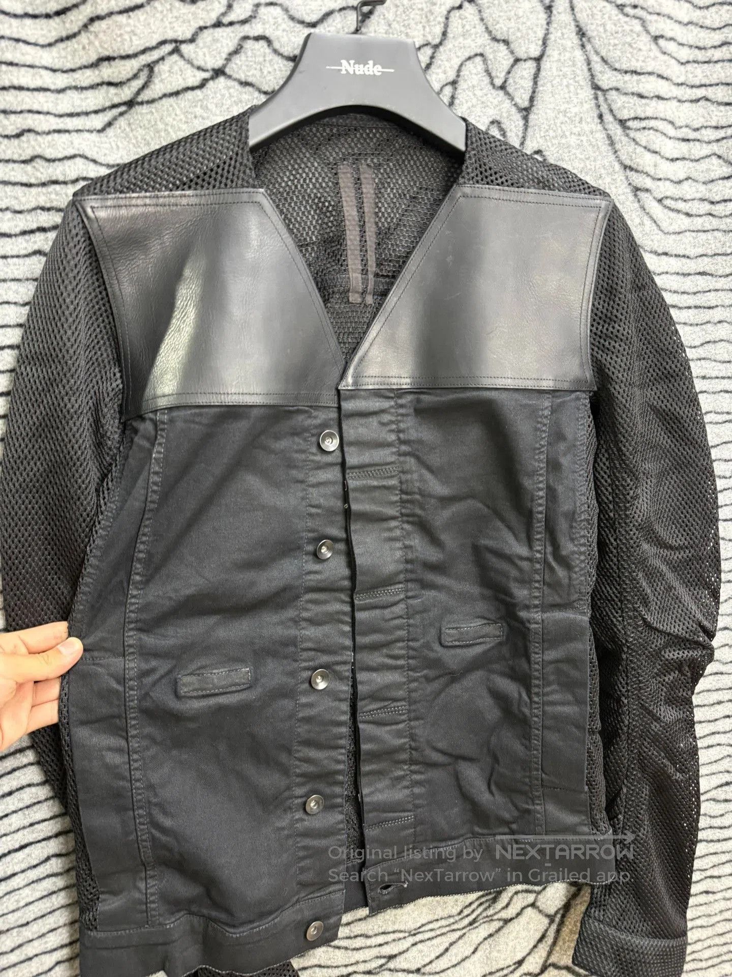 Rick Owens Rick Owens Mesh Leather Panel Jacket M. Size US M / EU 48-50 / 2 - 7 Thumbnail