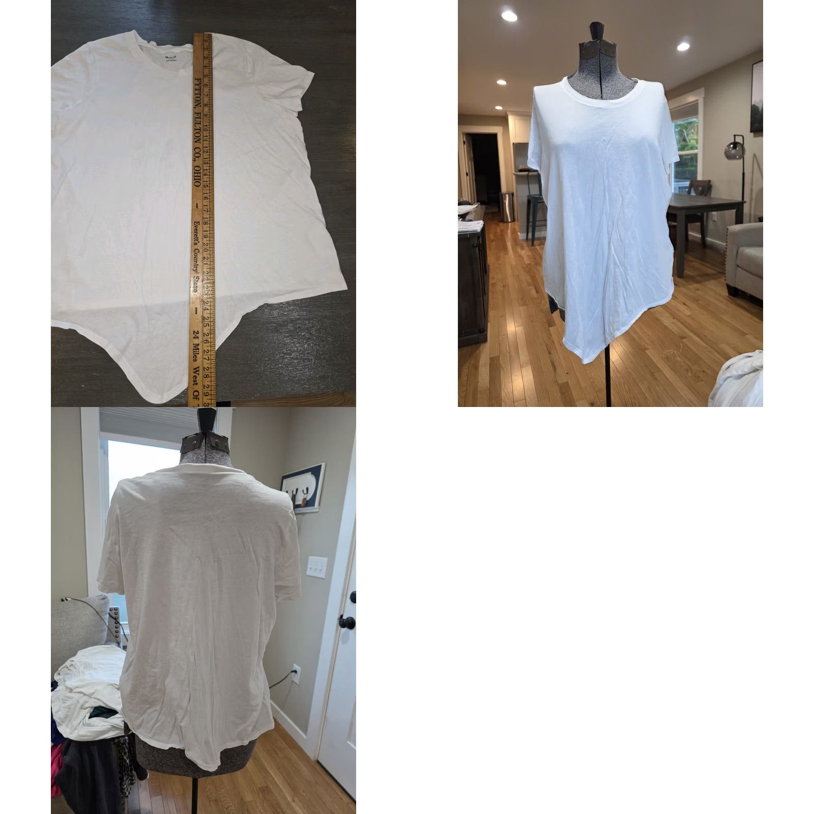 Madewell Madewell Asymmetrical Tee White Crew Neck Cotton Size XXL Women Short Sleeve T-Shirt Casual Basic Regular 2XL Size XXL / US 16-18 / IT 52-54 - 8 Thumbnail