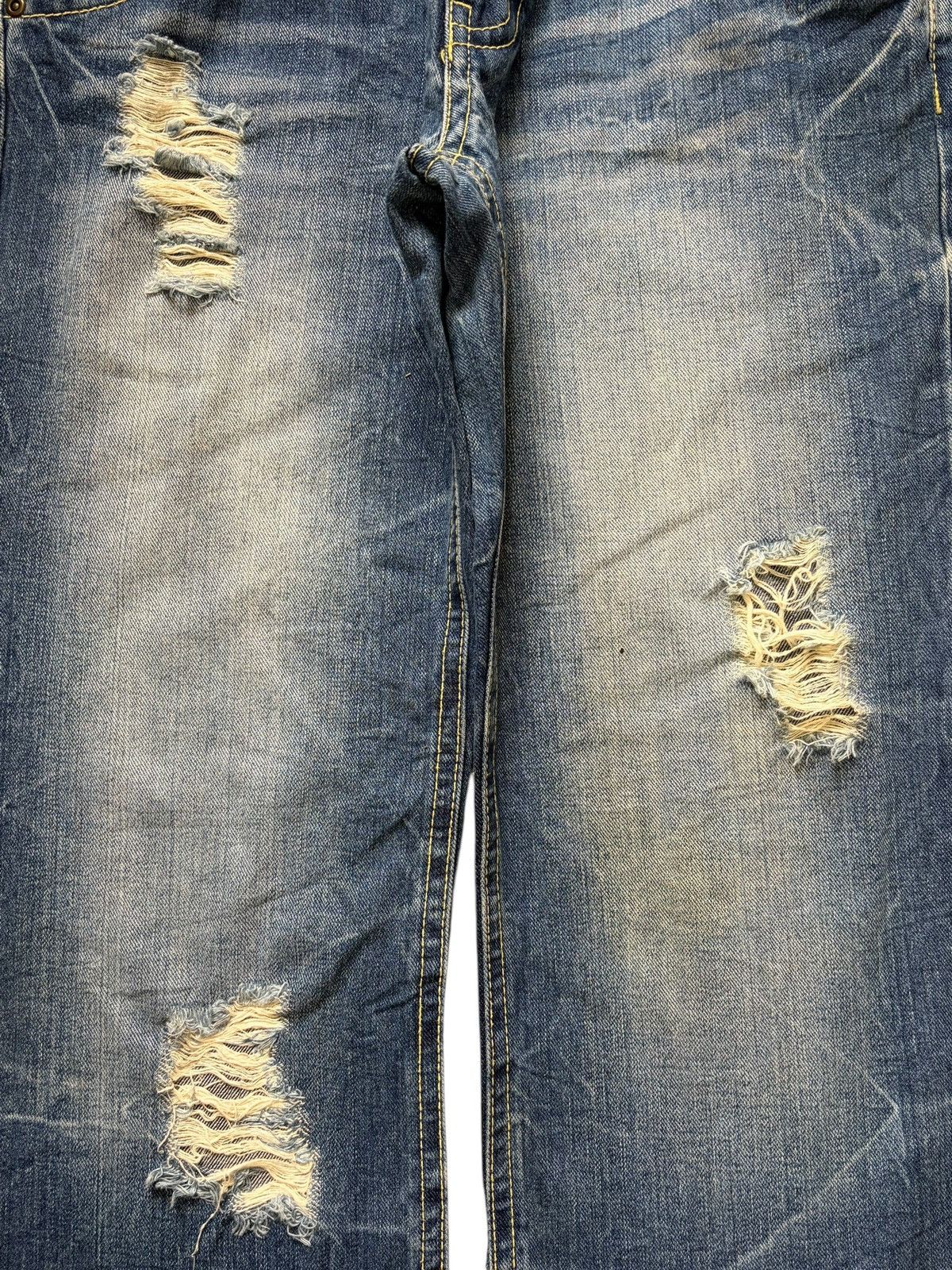 Fubu Vintage Japanese Brand Faded Wash Distress Loose Jeans Size 29" - 3 Thumbnail