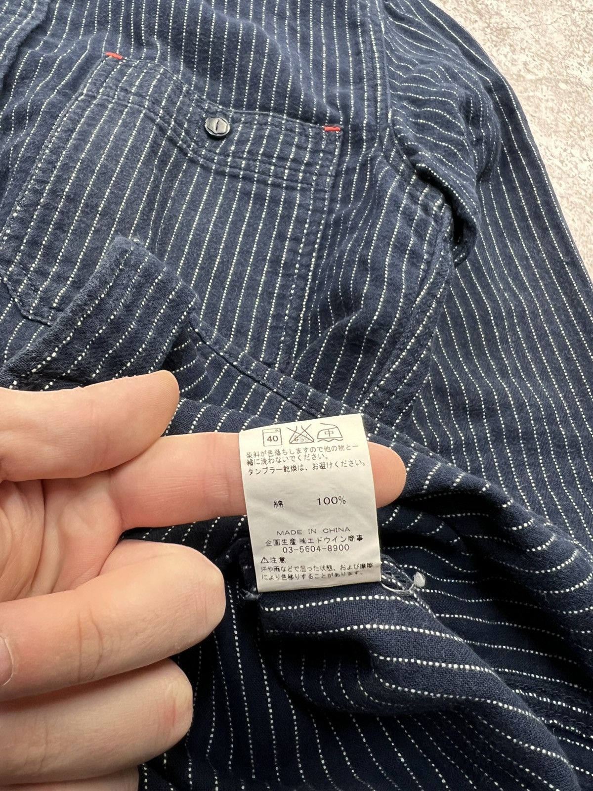 Edwin Vintage Edwin Blue Indigo Labour Workwear Docker Shirt Size US S / EU 44-46 / 1 - 5 Thumbnail
