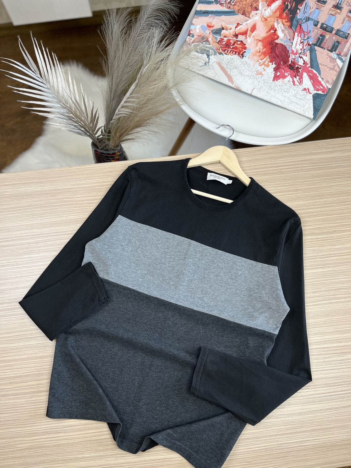 Vintage × Yves Saint Laurent Yves Saint Laurent YSL long sleeve t-shirt Size US L / EU 52-54 / 3 - 1 Thumbnail