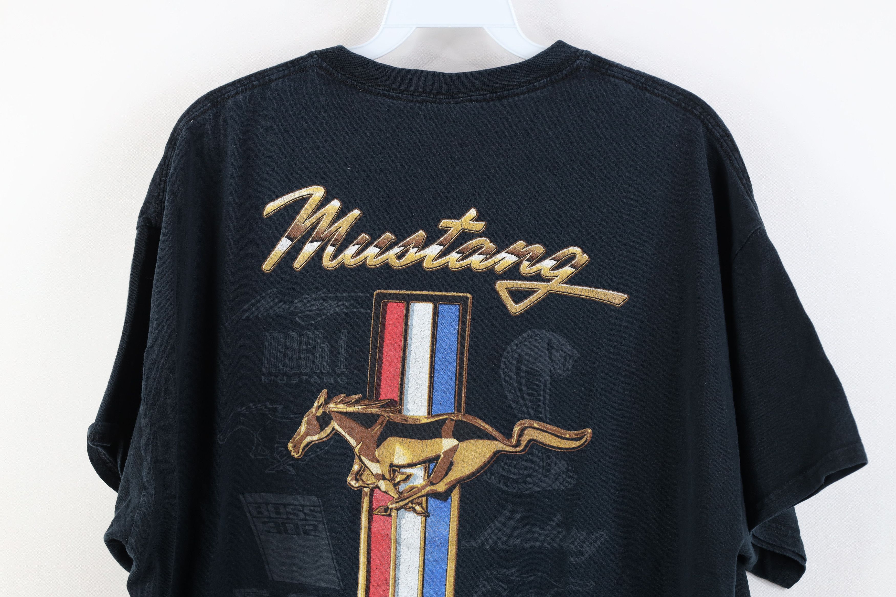 Vintage Vintage 90s Y2K Motor Co Mustang Car Racing T-Shirt Black Size US XL / EU 56 / 4 - 13 Thumbnail