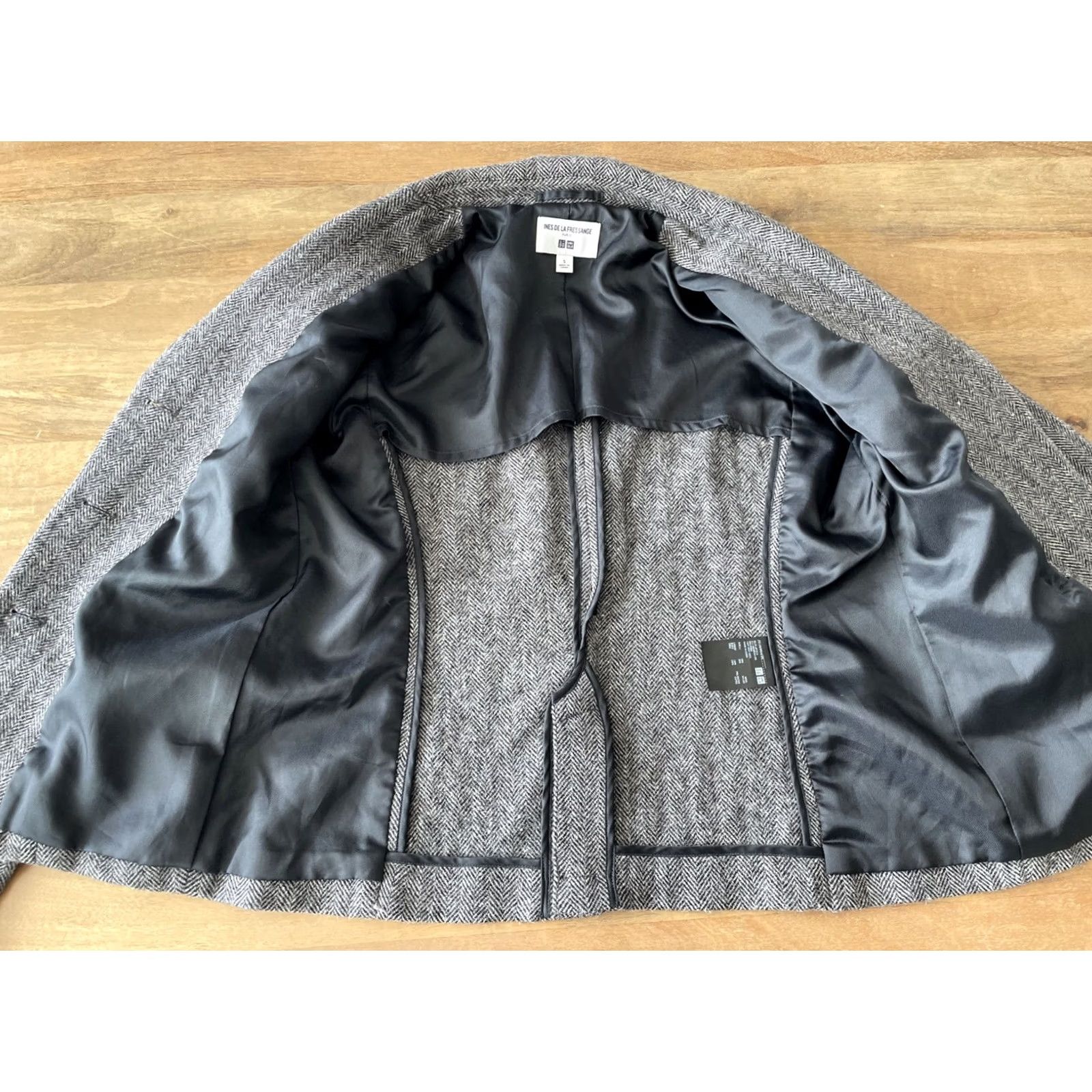 Uniqlo Uniqlo Blazer Womens S Tweed Herringbone Wool Blend Notch Lapel Regular Jacket Size S / US 4 / IT 40 - 5 Thumbnail