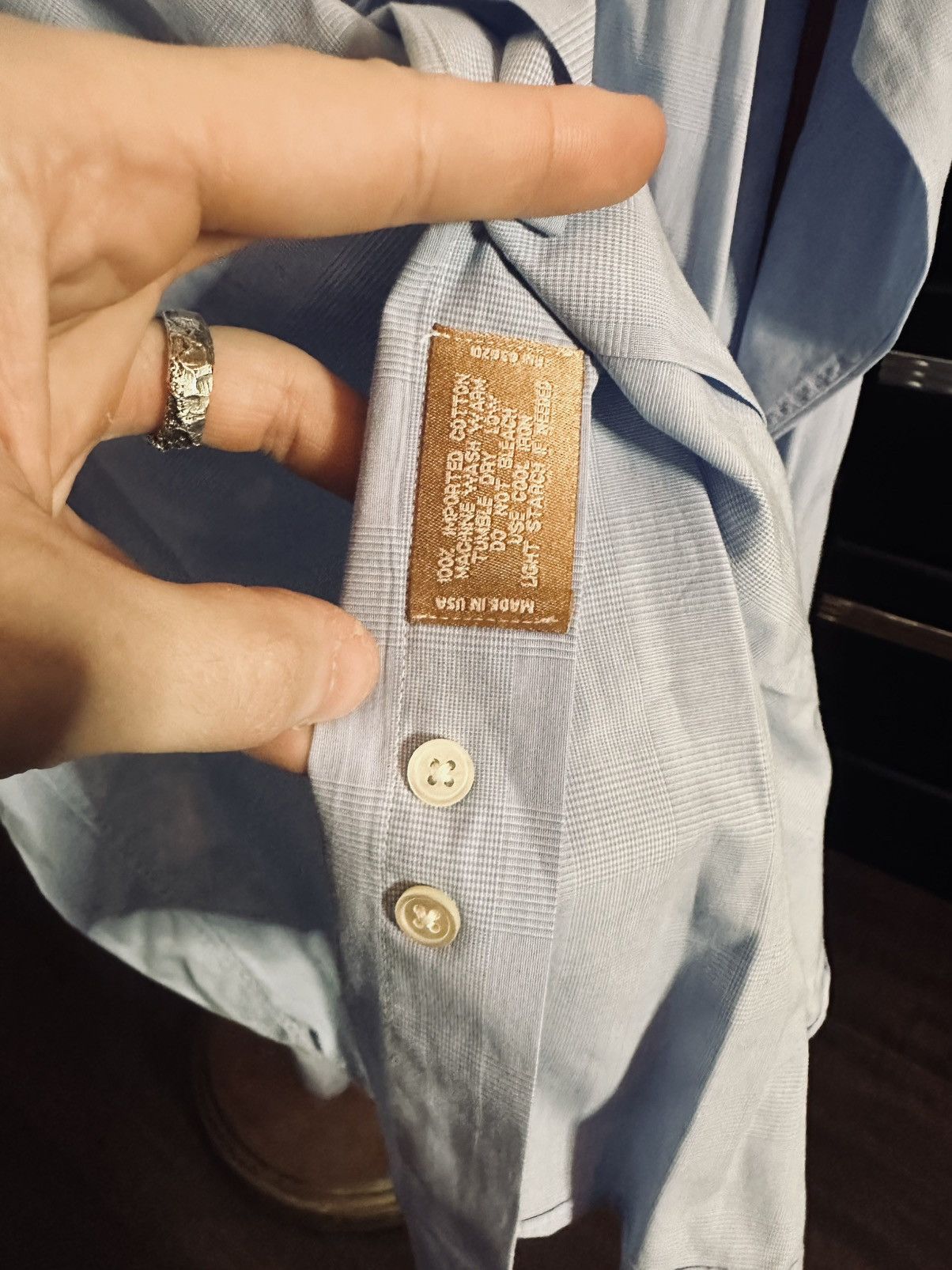 Gitman Bros. Light blue plaid MiUSA pocket button-up dress shirt Size US XXL / EU 58 / 5 - 10 Thumbnail