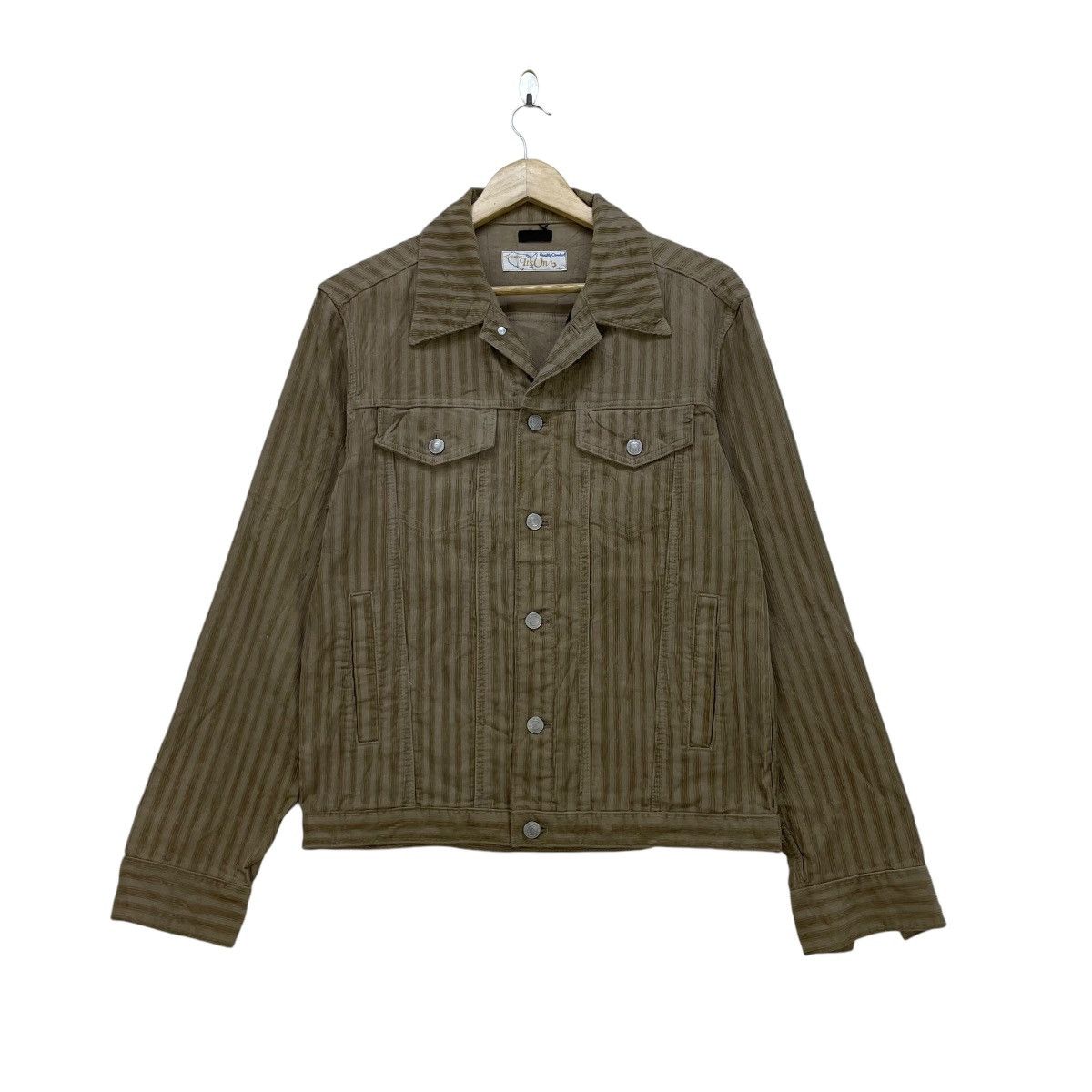 Japanese Brand × Toyo Enterprises × Vintage Japanese Brand Its On Stripe Trucker Jacket Size US M / EU 48-50 / 2 - 1 Thumbnail