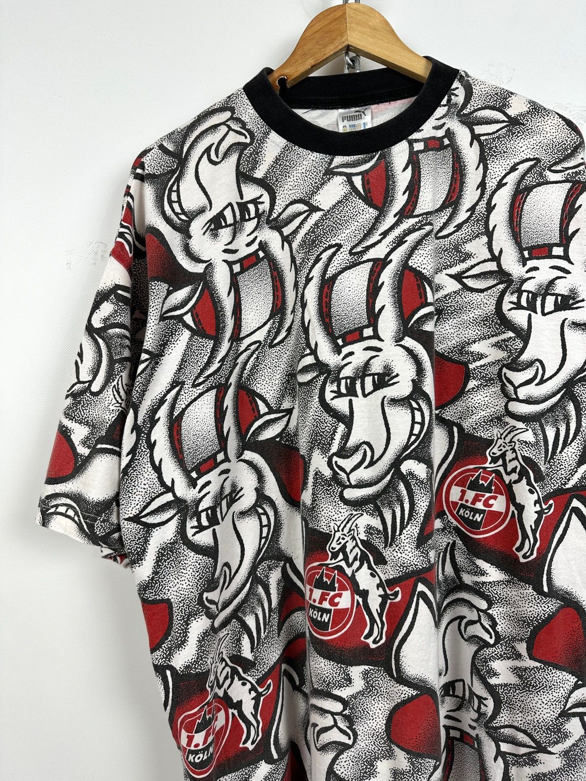 Puma 90s Vintage Puma FC Koln Monogram T-Shirt Size US XXL / EU 58 / 5 - 3 Thumbnail