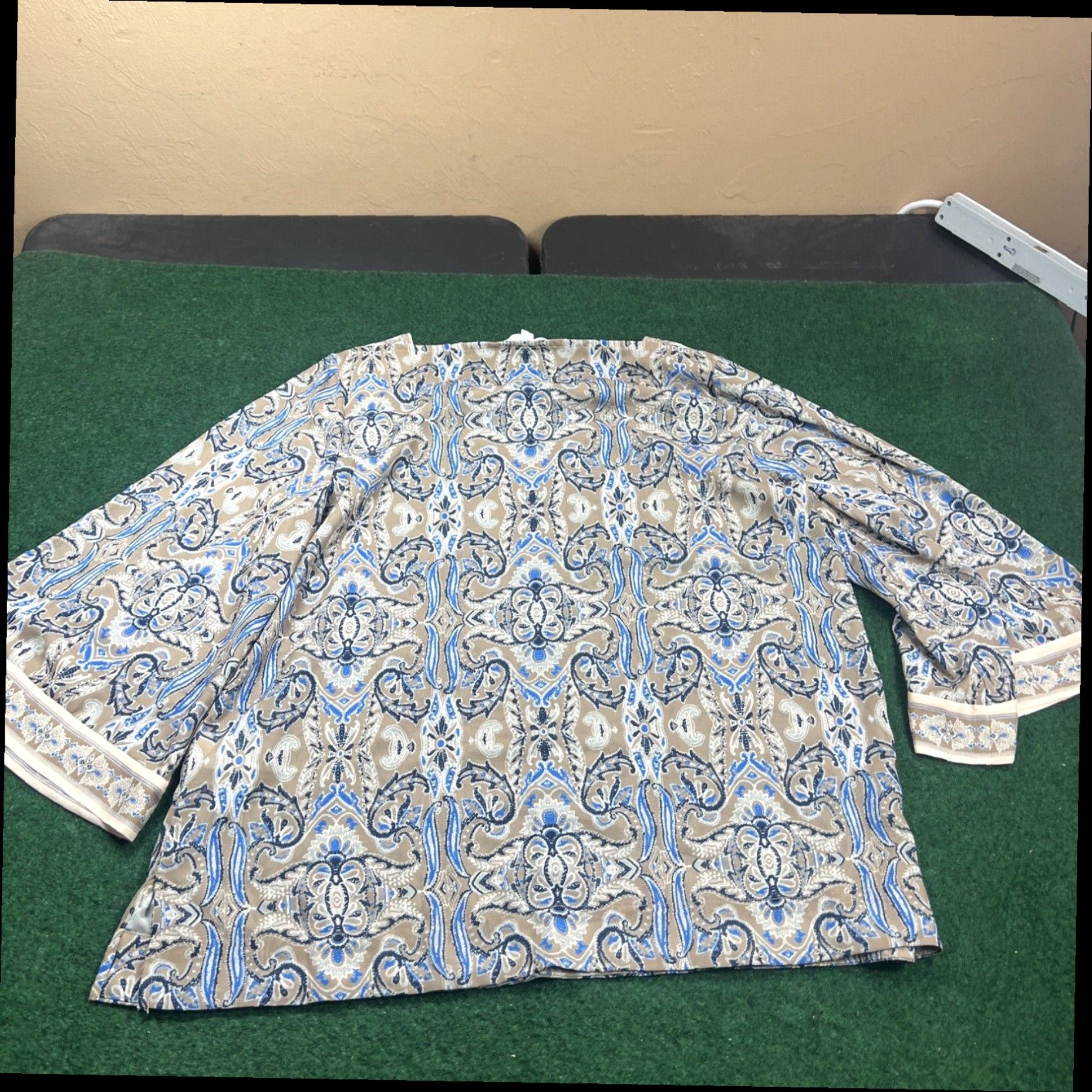 Vintage Weekend By Suzanne Betro Tunic Top Size 1x Blue And Beige Size XL / US 12-14 / IT 48-50 - 8 Thumbnail