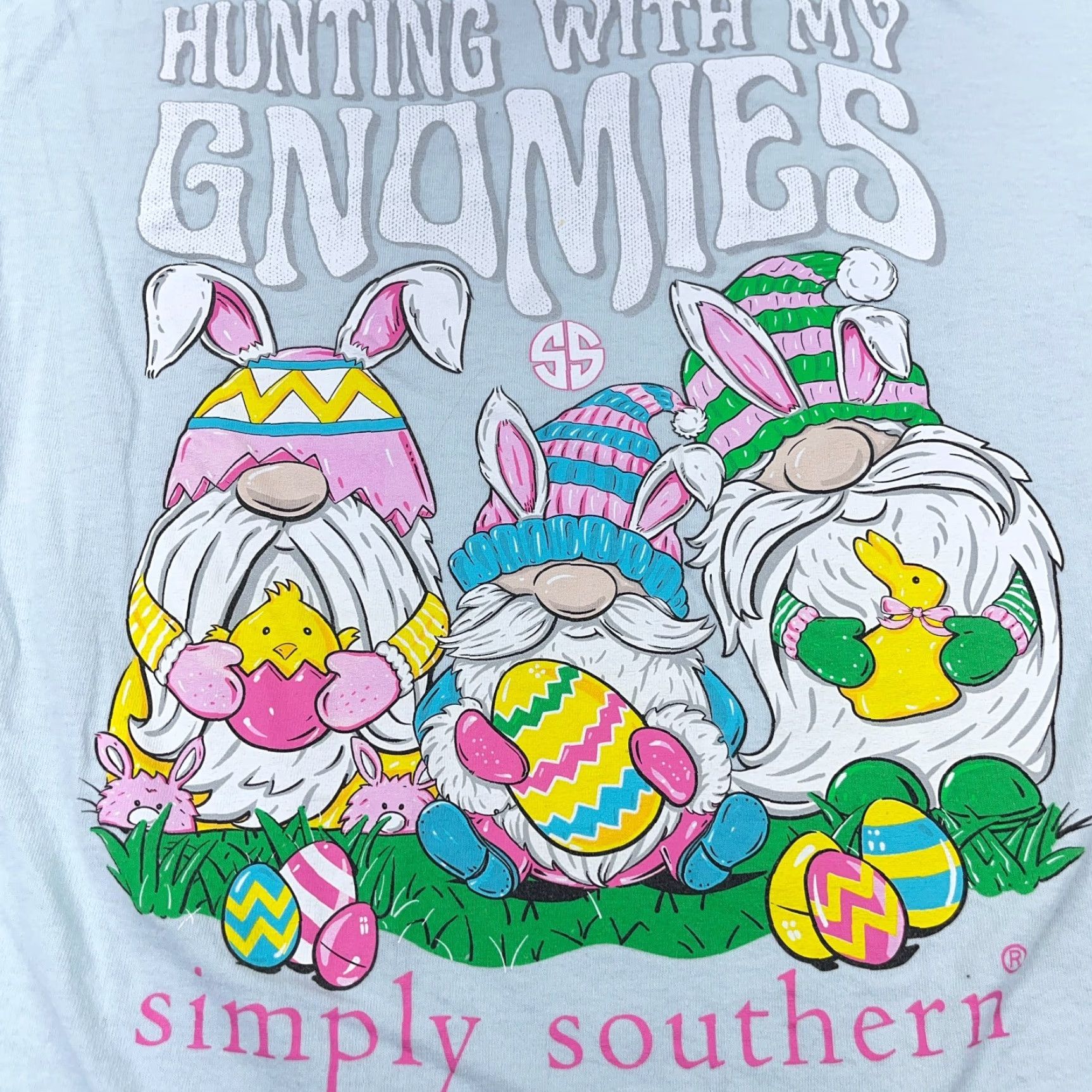 Vintage VINTAGE Simply Southern Shirt Women Medium Light Blue Tee Easter Egg Nome Chick Size M / US 6-8 / IT 42-44 - 5 Thumbnail