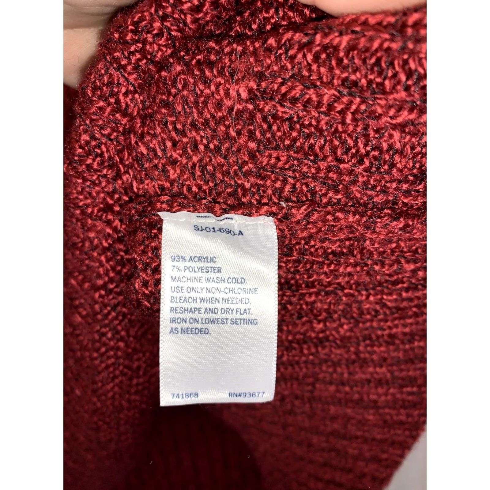 Vintage St. John's Bay Petite Red Pepper Mock Neck Womens Sweater PXL NWT-10387 Size XL / US 12-14 / IT 48-50 - 4 Thumbnail