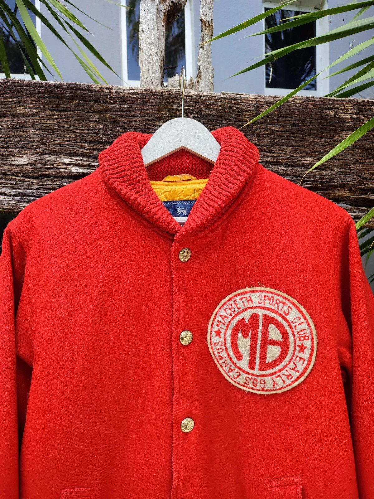 Macbeth × Vintage Vintage MacBeth Red Wool Varsity Jacket – Shawl Collar Size US M / EU 48-50 / 2 - 2 Thumbnail