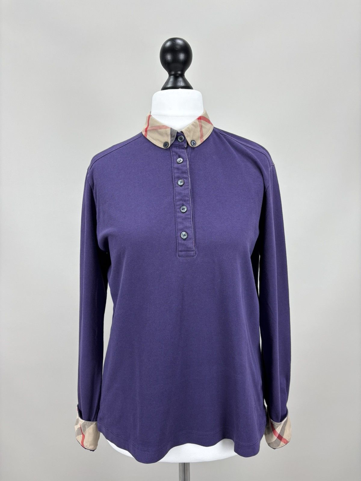 Burberry × Designer Womens long sleeve Burberry London Size M/L Color Purple Size M / US 6-8 / IT 42-44 - 2 Thumbnail