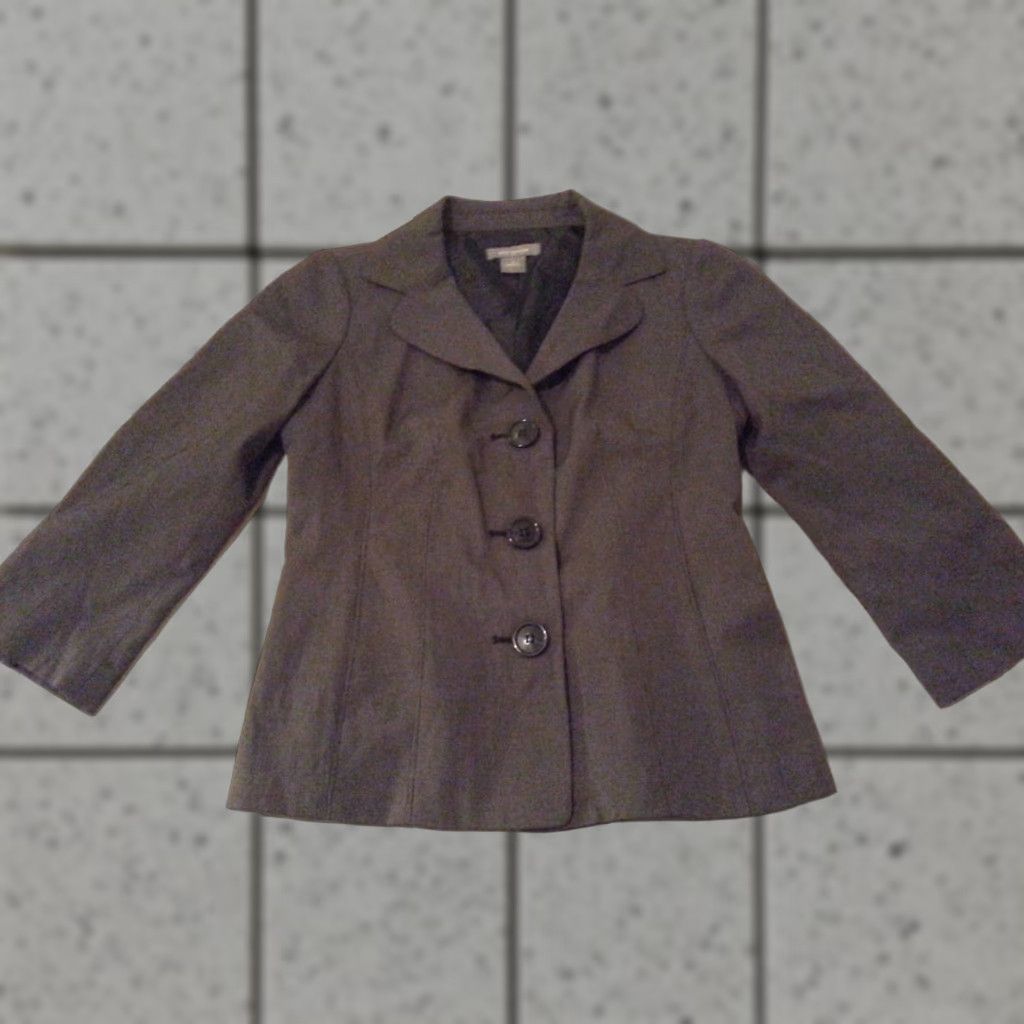 Ann Taylor Womens Ann Taylor Jacket Blazer 2 Grey Gray Blazer Suit Jacket/Blazer Women Size 2 Regular Gray Mens? Size XS / US 0-2 / IT 36-38 - 1 Thumbnail