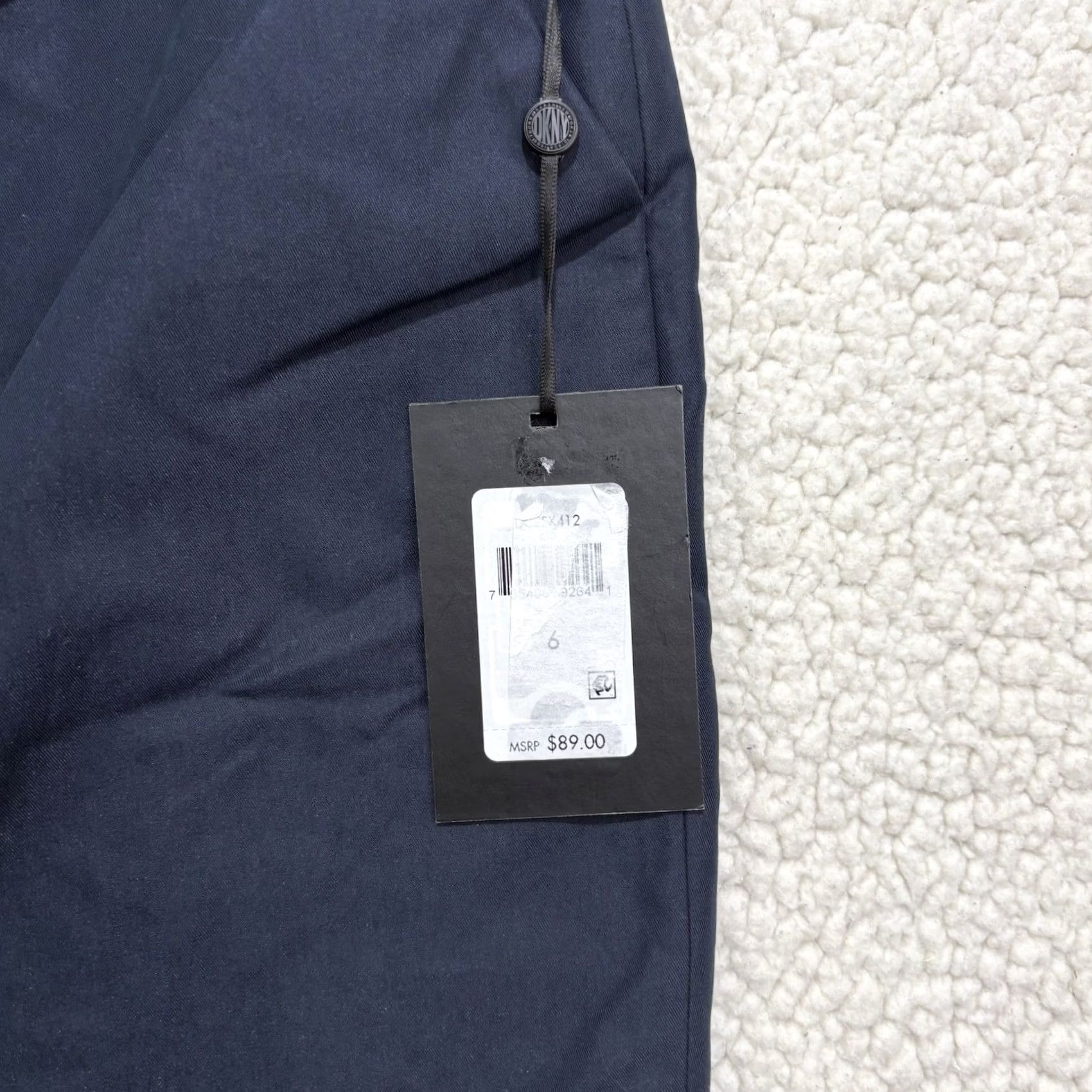 DKNY DKNY Skirt Pencil Navy Blue Knee Length Zip Back Belt Solid Career Office Regular 6 Women Size 28" / US 6 / IT 42 - 2 Thumbnail
