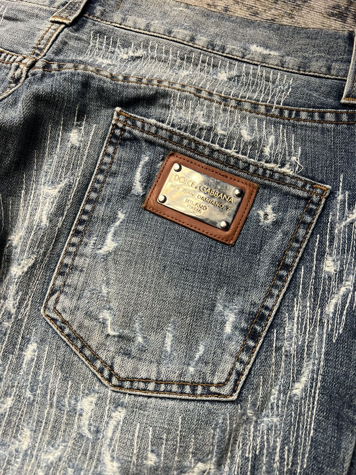 Dolce & Gabbana Dolce & Gabbana Boro Stitching Distressed Jeans Size US 35 - 5 Thumbnail