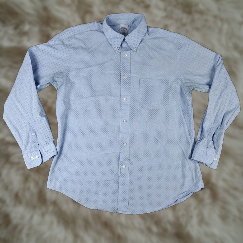 Brooks Brothers Brooks Brothers Blue Geometric Button-Up Shirt Men's Large Long Sleeve Casual Size US L / EU 52-54 / 3 - 1 Thumbnail
