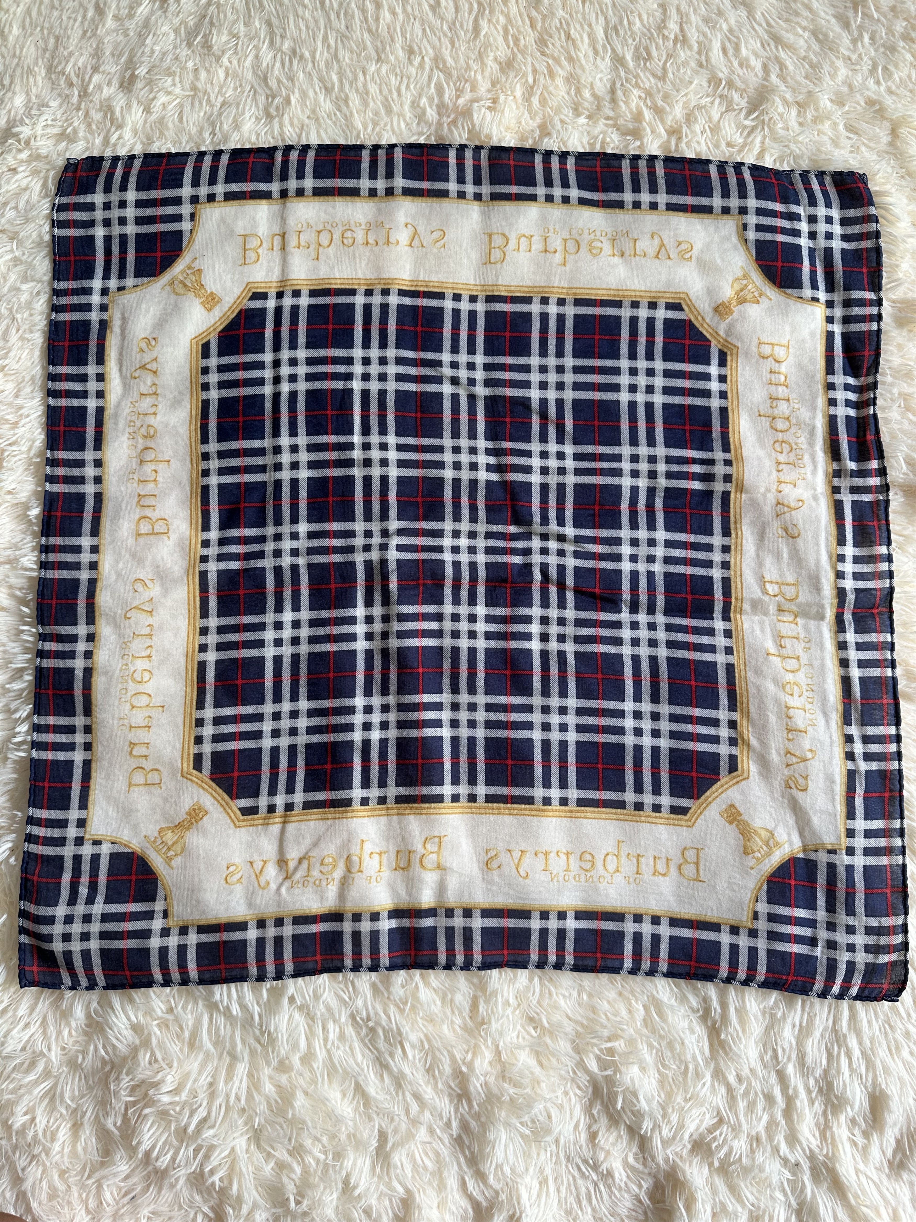 Burberry Vintage Lot Of 2 Handkerchief Burberry Scarf Sil Size ONE SIZE - 9 Thumbnail
