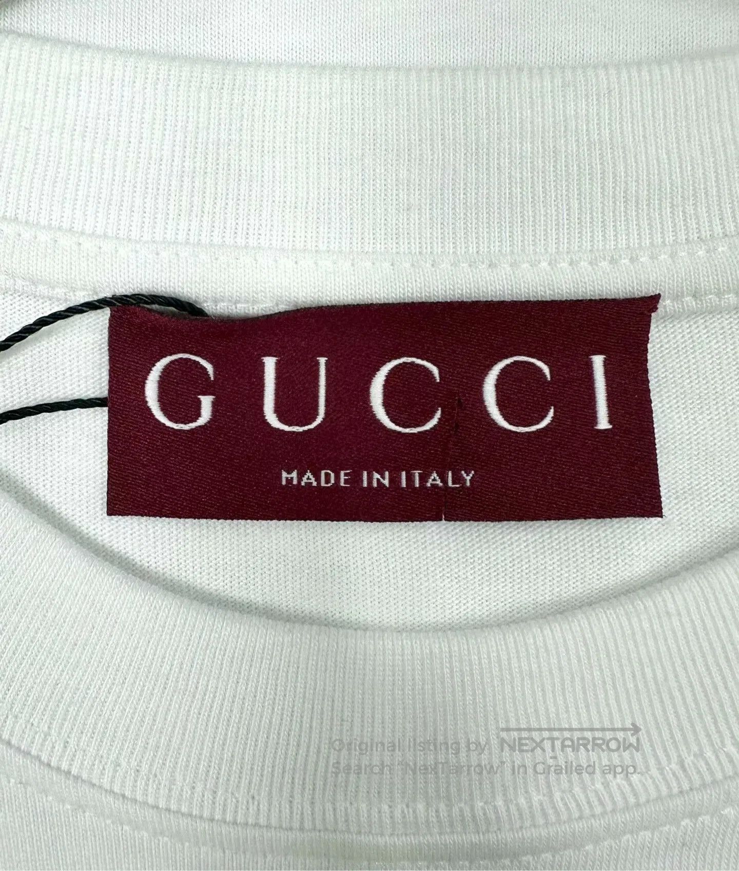 Gucci Guicci White Letter Print Logo Short Sleeve| Size US S / EU 44-46 / 1 - 3 Thumbnail