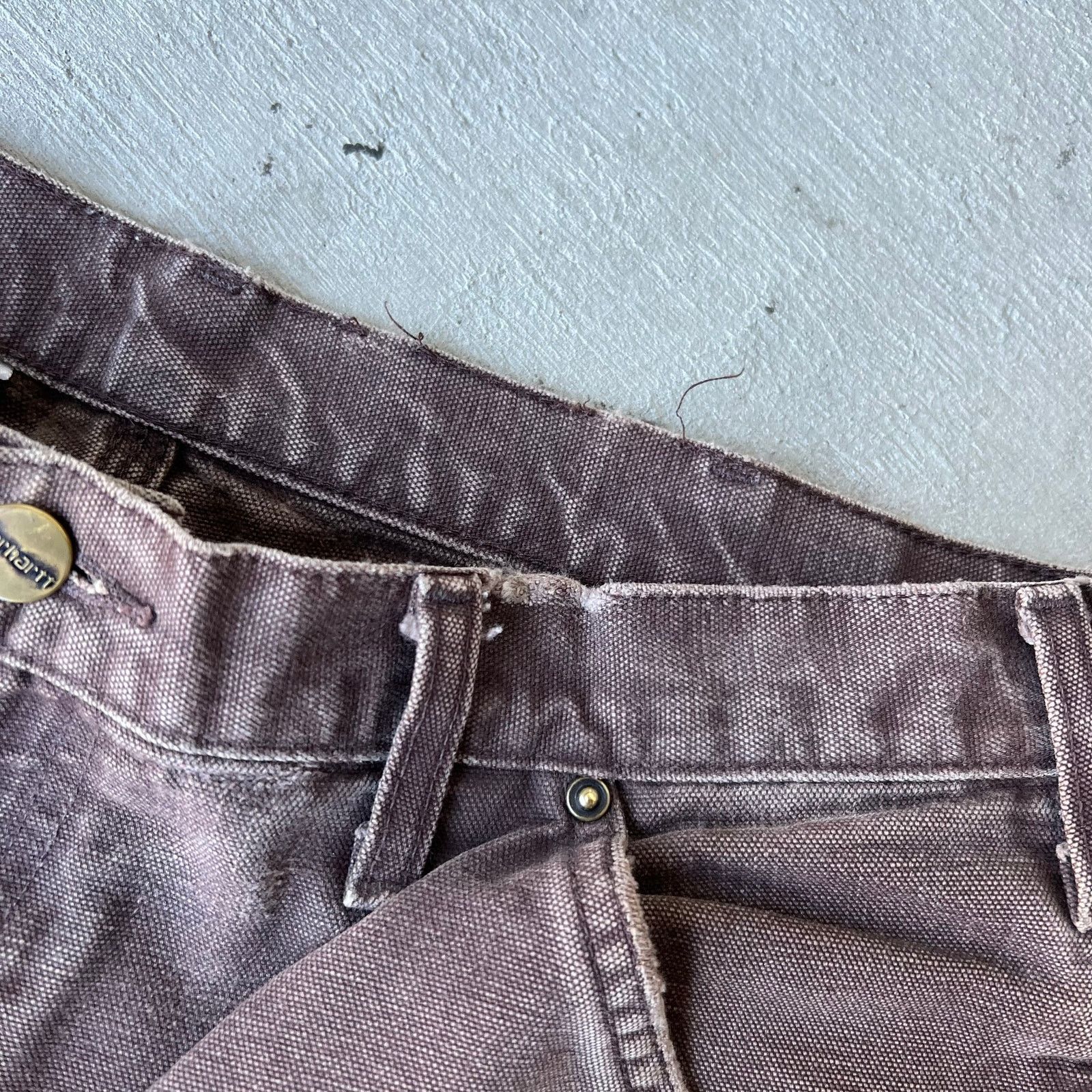 Carhartt × Vintage Carhartt brown faded double knee work wear carpenter pants Size US 31 - 8 Thumbnail