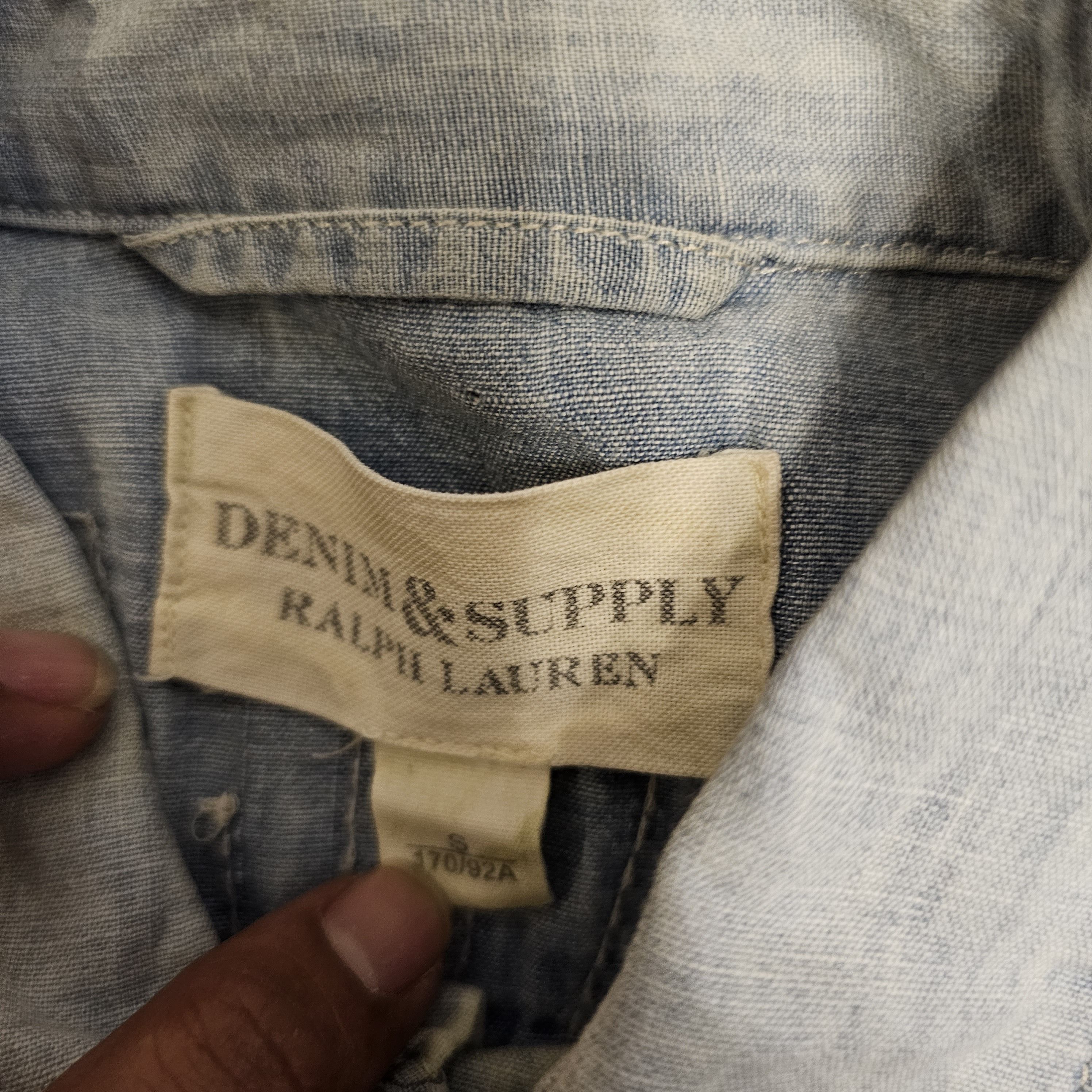 Denim & Supply Ralph Lauren Vintage Ralph Lauren Patch American Flag Chambray Shirt Size US S / EU 44-46 / 1 - 7 Thumbnail