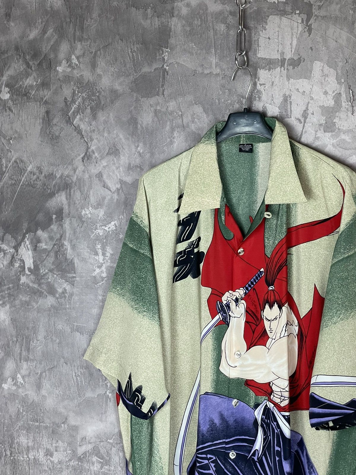 Anime × Japanese Brand × Vintage Vintage Samurai Anime Movie Rare Button Up Oversize Shirt Size US L / EU 52-54 / 3 - 3 Thumbnail