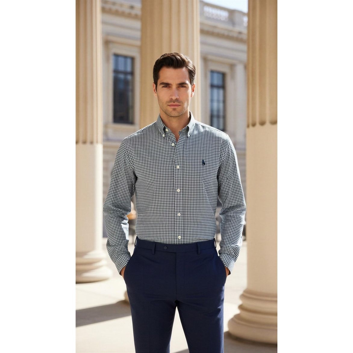 Ralph Lauren Ralph Lauren Golf Shirt Mens XL Green White Gingham Check Size US XL / EU 56 / 4 - 1 Thumbnail