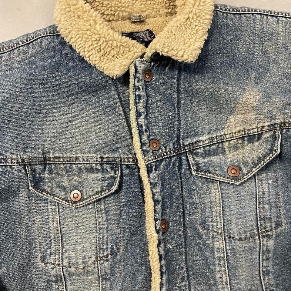 Vintage y2k Sherpa lined denim trucker jacket Size US L / EU 52-54 / 3 - 3 Thumbnail