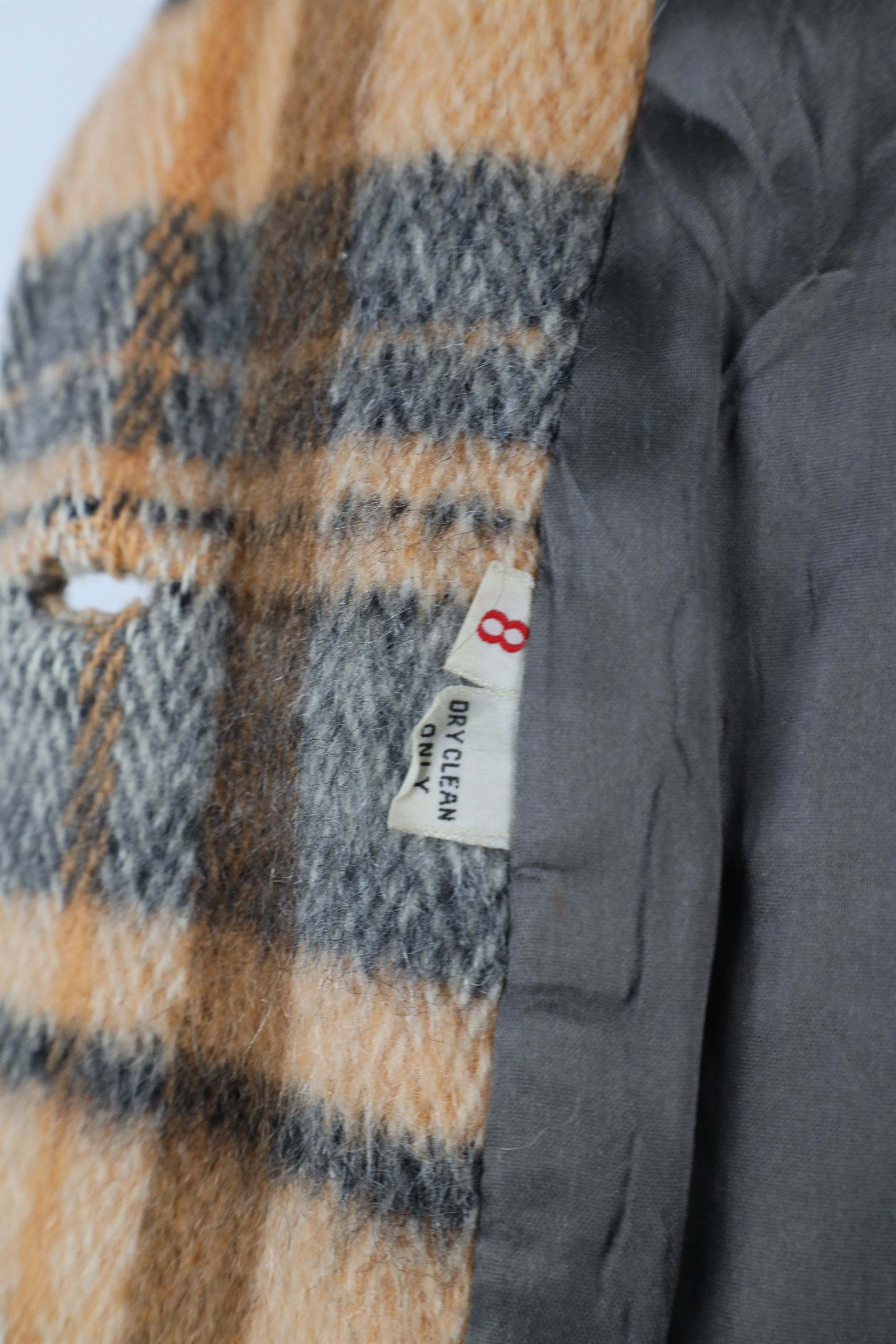 Vintage Vintage 60s Rockabilly Wool Collared Jacket Coat Plai USA Size M / US 6-8 / IT 42-44 - 11 Thumbnail