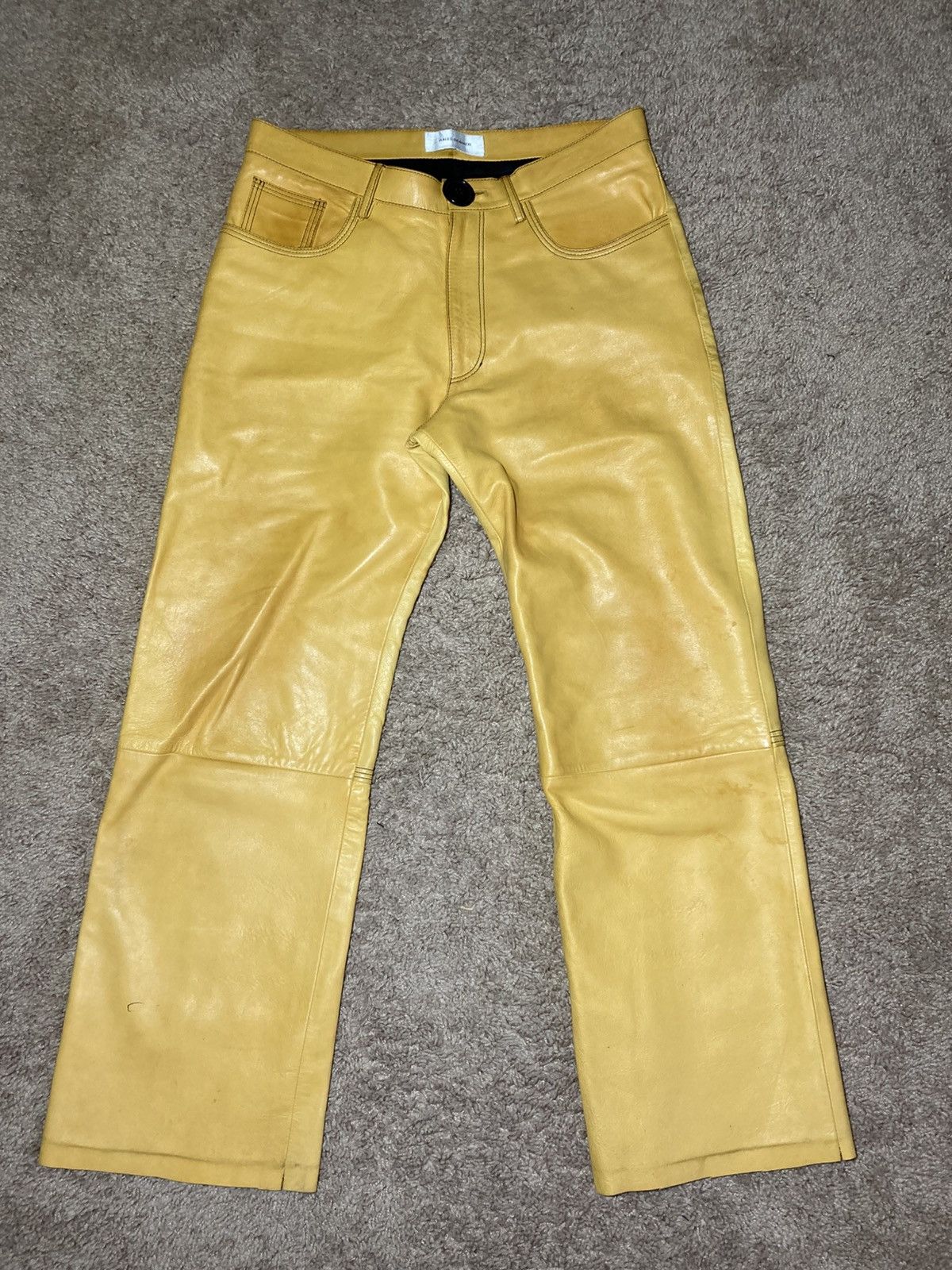 Wales Bonner AW18 Wales Bonner Leather Yellow Pants 2018 WB Jeans Creole Size US 28 / EU 44 - 2 Thumbnail