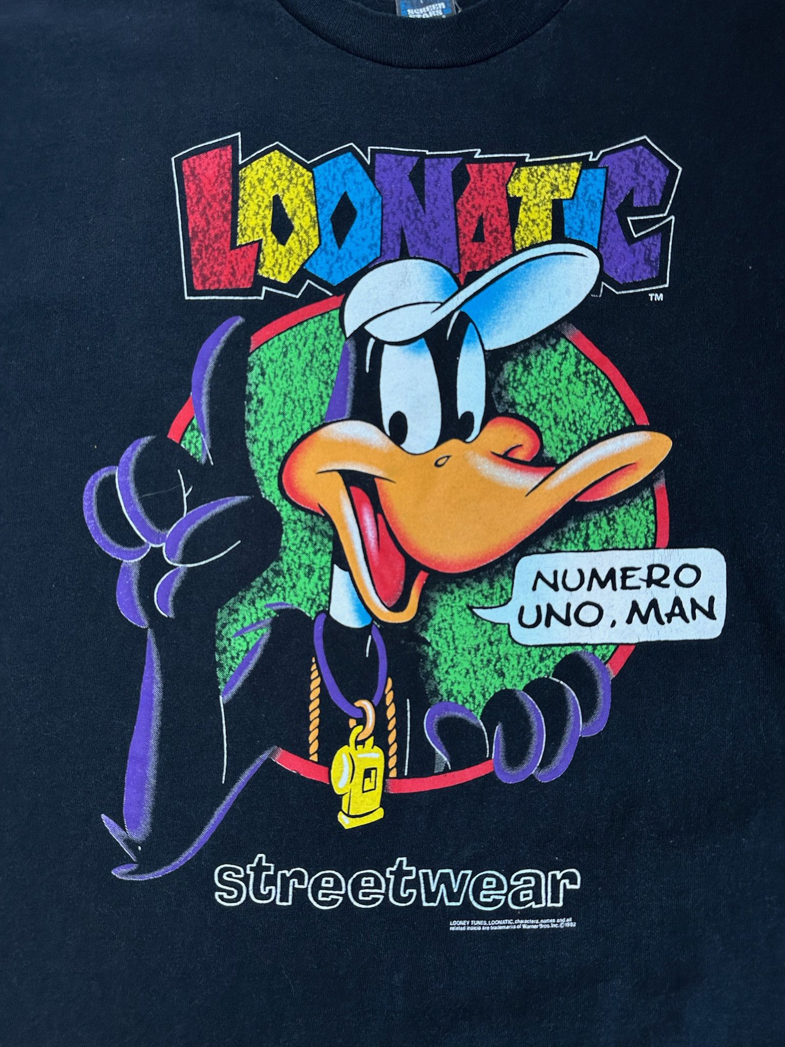 Cartoon Network Vintage 90’s looney tunes Daffy Duck tshirt loonatic rap tee Size US XL / EU 56 / 4 - 3 Thumbnail