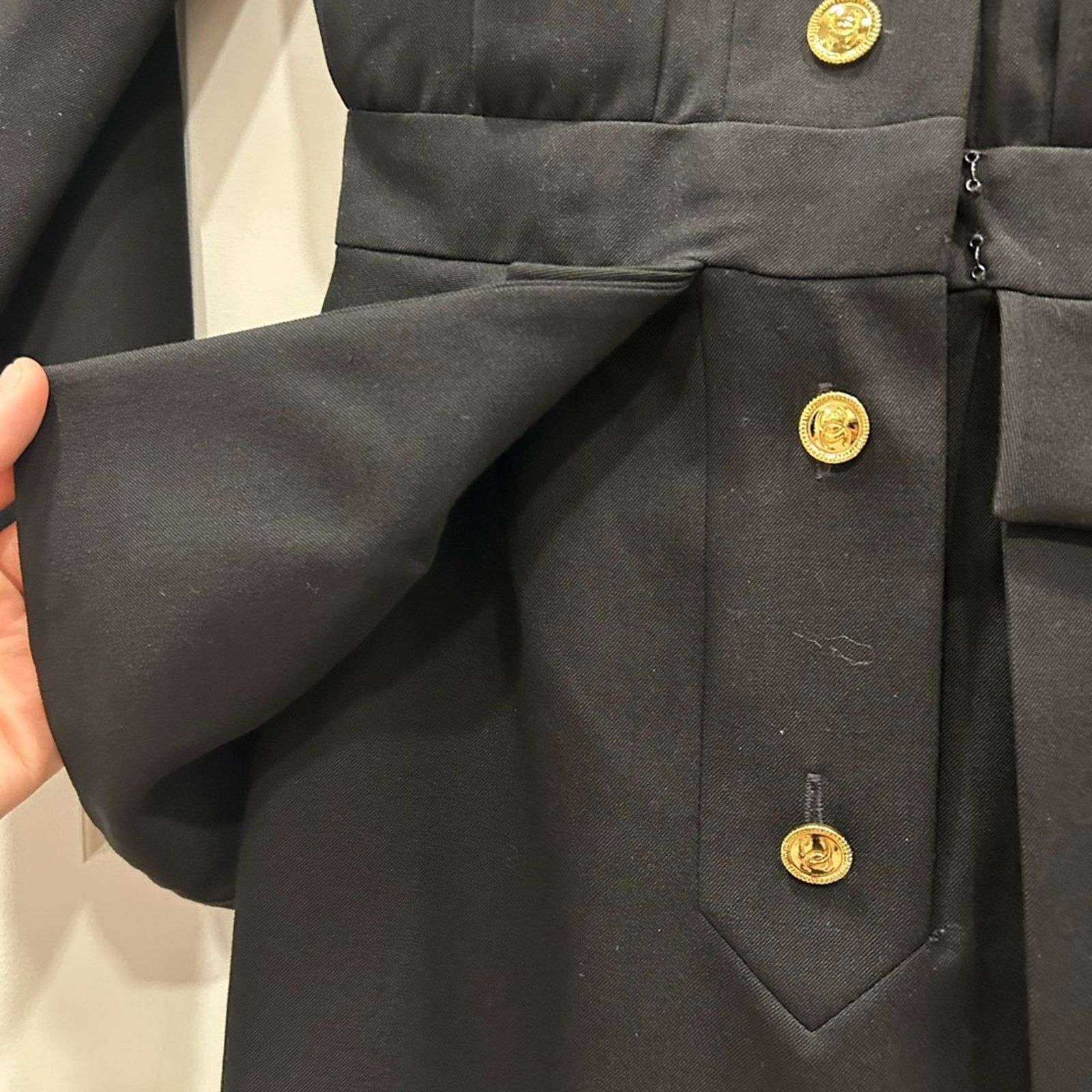 Chanel Chanel Peplum Dress 1983 Boutique Box Pleats Gold Buttons 38 Size XS / US 0-2 / IT 36-38 - 15 Thumbnail