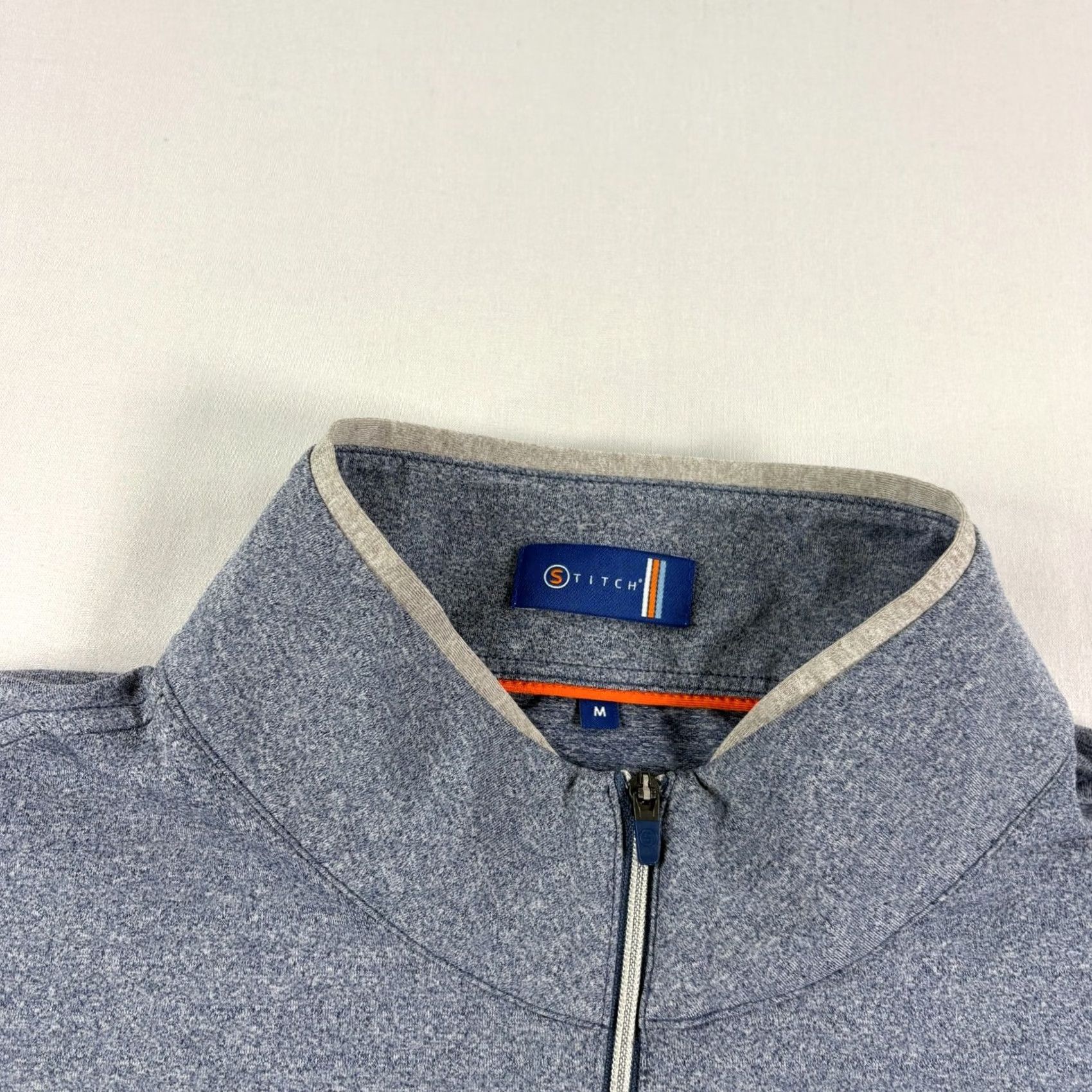 Vintage Stitch Shirt Mens M Blue 1/4 Zip Pullover Breathable Golf Activewear Casual Mock Neck Logo Polyester Regular Long Sleeve Size US M / EU 48-50 / 2 - 2 Thumbnail