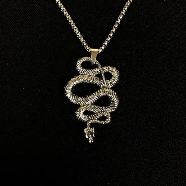 Jewelry Snake Pendant Necklace Y2K Gothic Punk Chain Size ONE SIZE - 2 Thumbnail
