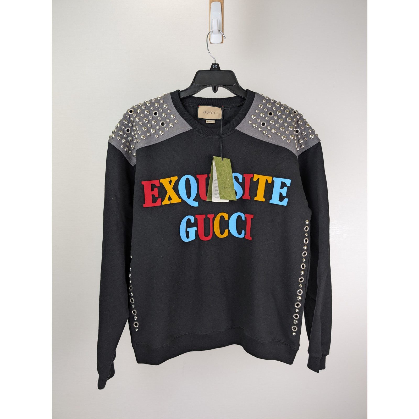 Gucci o1rshd1 Light Felted Cotton Jersey Crewneck Sweatshirt Black Size US XL / EU 56 / 4 - 7 Thumbnail