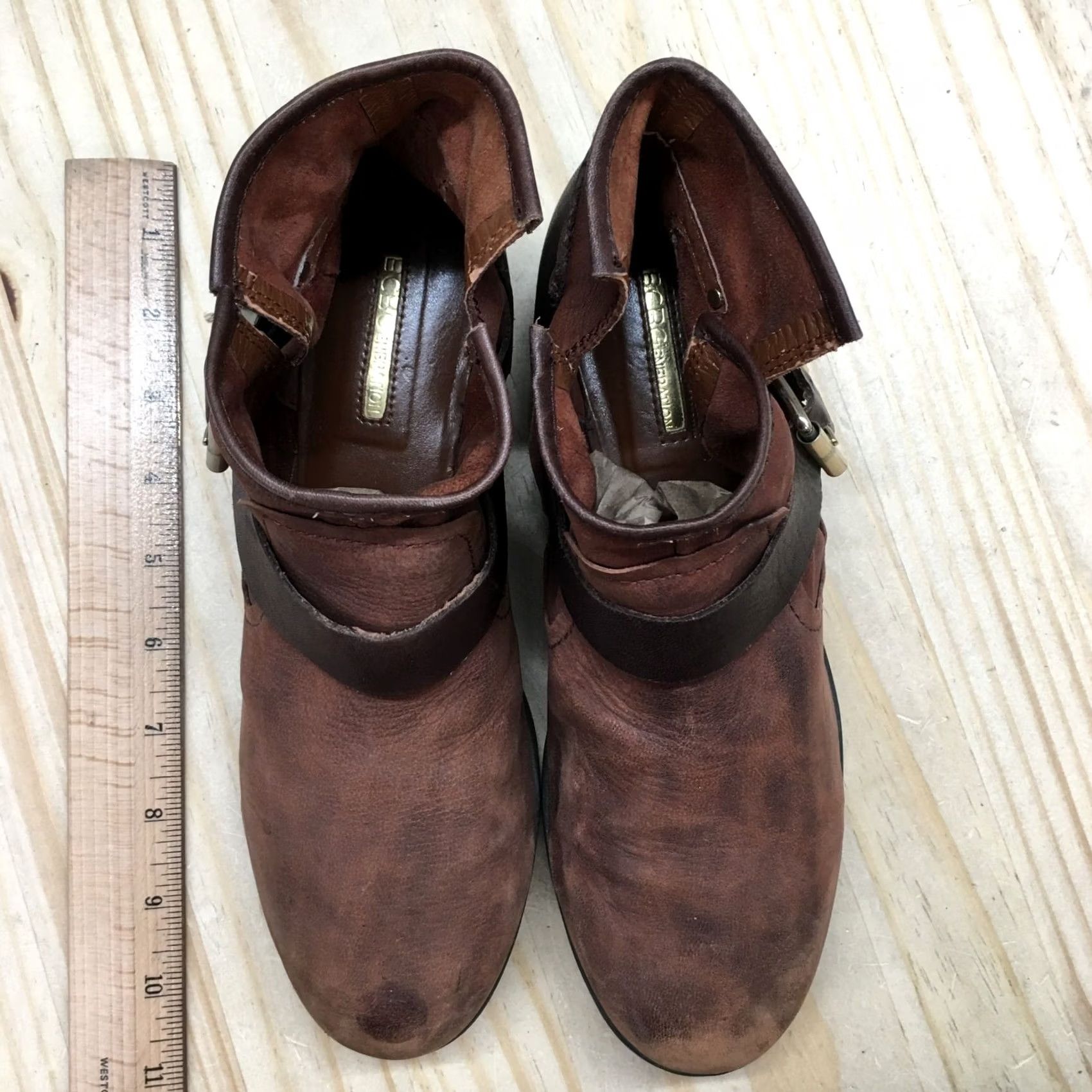BCBGeneration BCBGeneration Ankle Boots Womens 8.5B Brown Round Toe Slip On Casual Leather Shoes Size US 9 / IT 39 - 7 Thumbnail