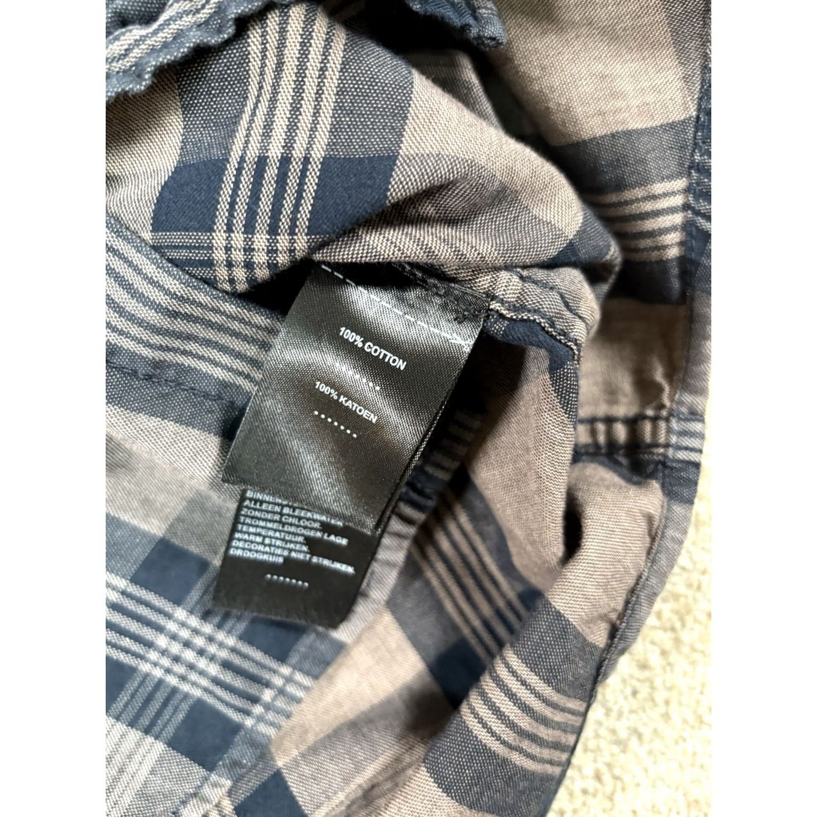 Harley Davidson Harley-Davidson Shirt Button-Up Plaid Short Sleeve Men L Grey Multicolor Cotton Flannel Classic Casual Pocketed Size US L / EU 52-54 / 3 - 4 Thumbnail