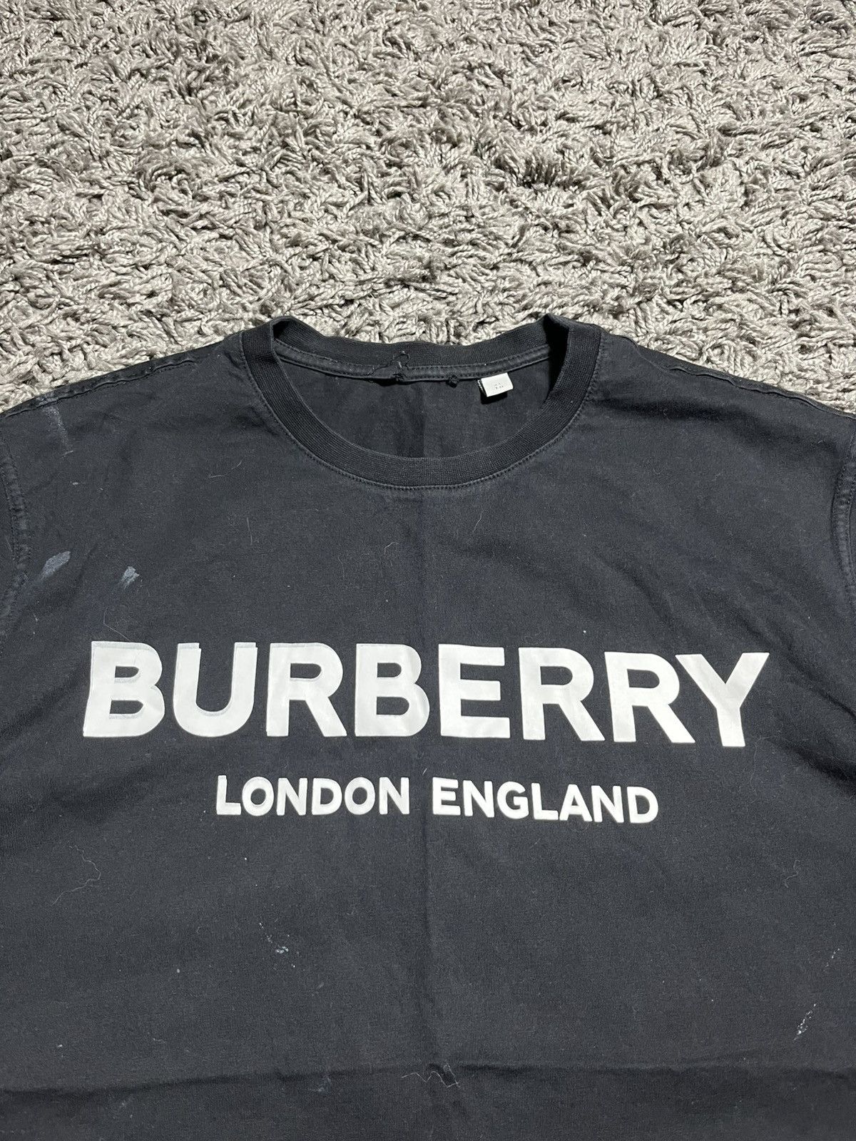 Burberry BURBERRY LETCHFORD LONDON ENGLAND PAINT STAINS COTTON TEE Size US XL / EU 56 / 4 - 2 Thumbnail