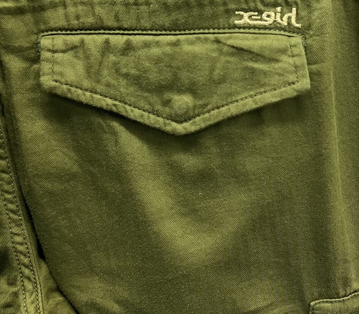 Japanese Brand × Vintage Vintage Y2K X-girl Olive Green Utility Jumpsuit - Size 2 Size US 34 / EU 50 - 11 Thumbnail