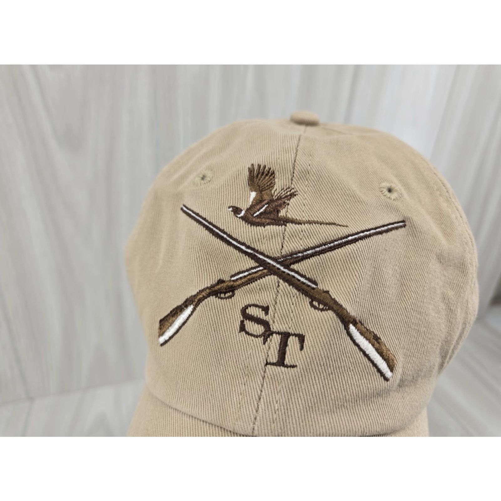 Southern Tide Southern Tide Cap Hunter Embroidered Cotton Adjustable Tan Baseball Cap Mens L Tan Embroidered Hunting Cap Size ONE SIZE - 3 Thumbnail