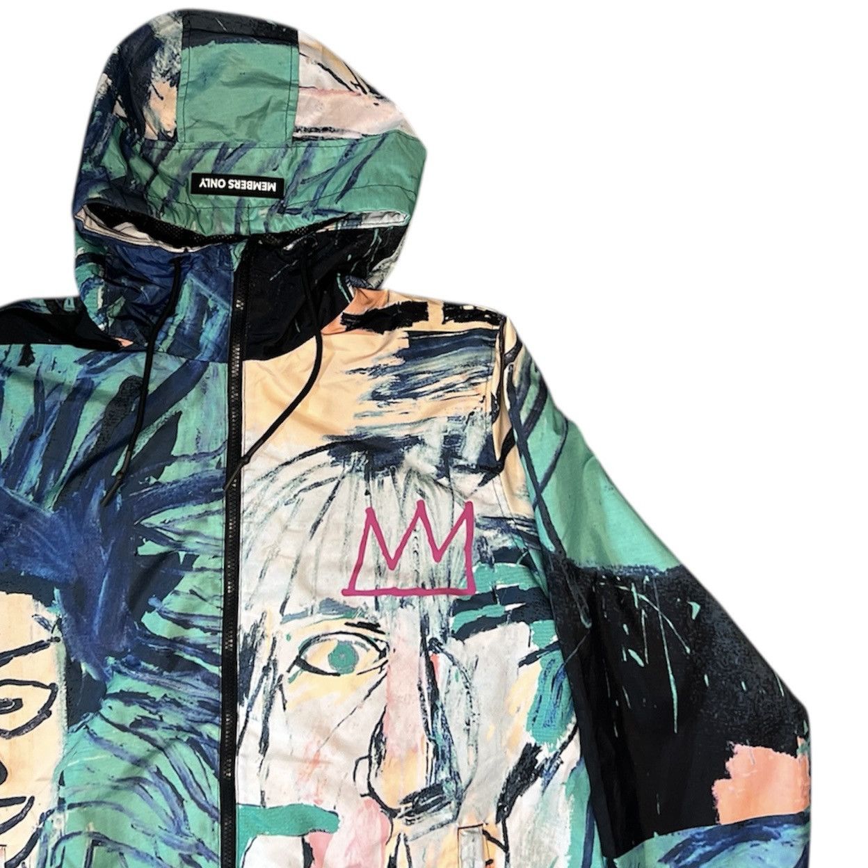Jean-Michel Basquiat × Members Only × Vintage BASQUIAT x MEMBERS ONLY Zip Up Lightweight Hooded Jacket Size US L / EU 52-54 / 3 - 2 Thumbnail